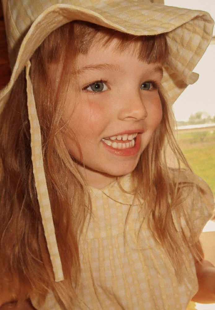 flöss olivia ss shirt - soft yellow heart gingham