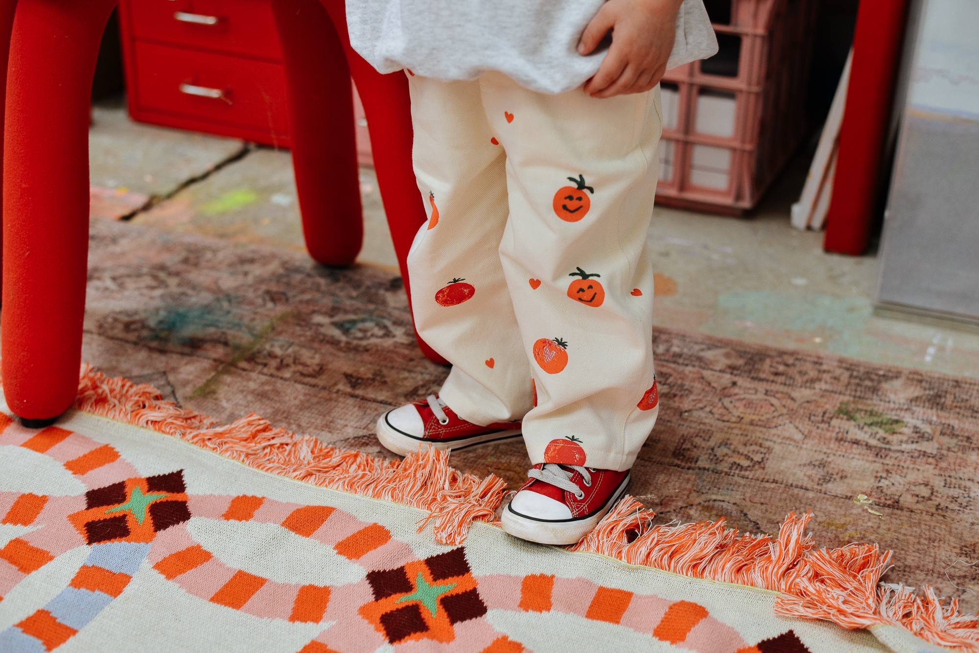sunday siblings ninch overalls - happy tomato