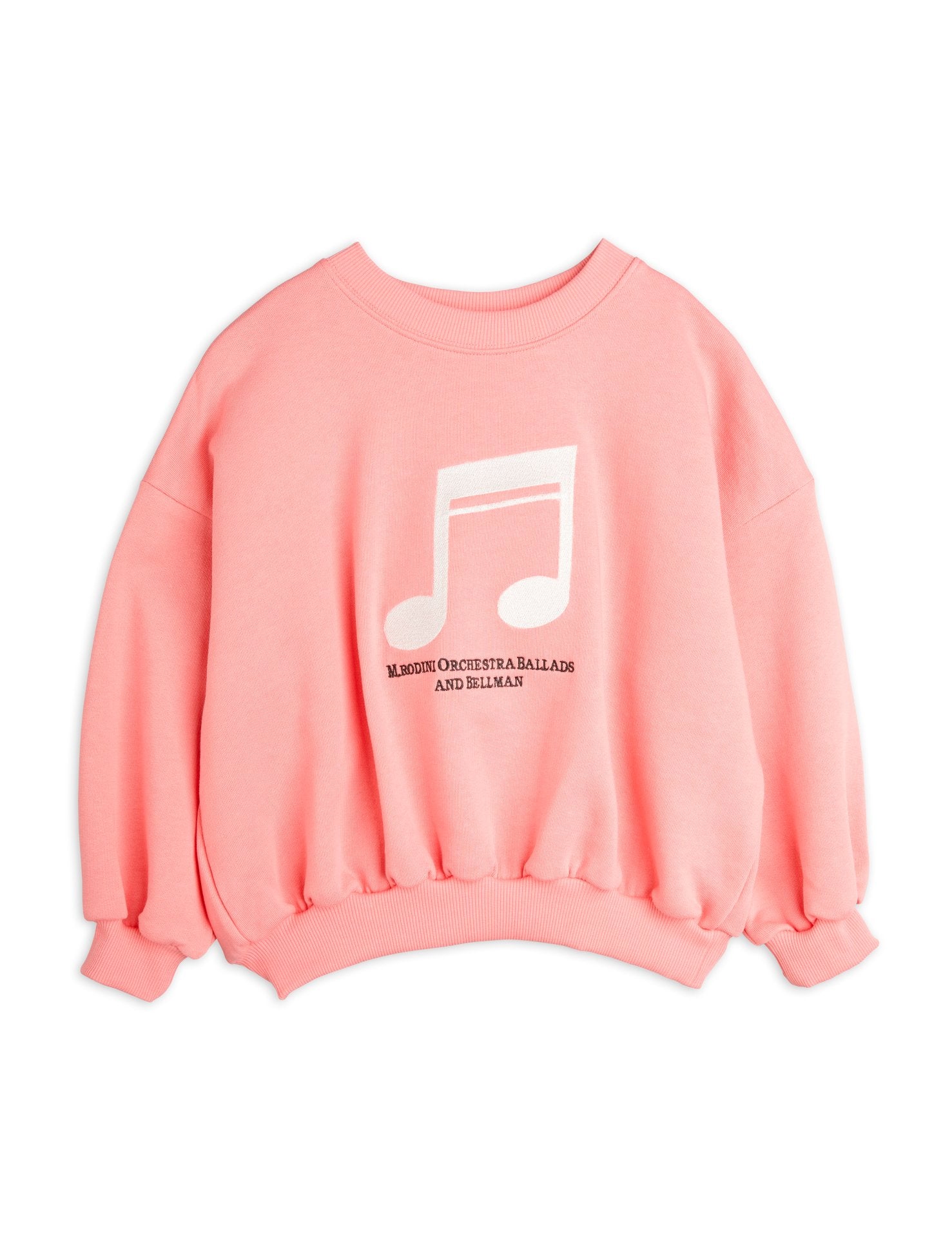 mini rodini violin note emb sweatshirt - pink