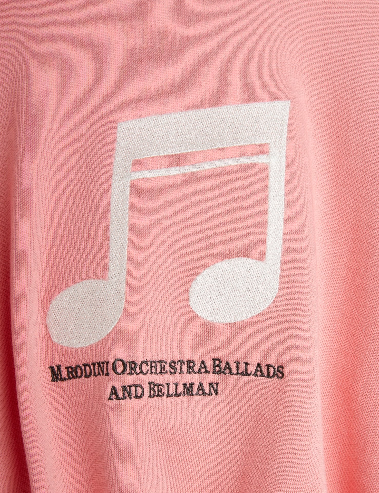 mini rodini violin note emb sweatshirt - pink