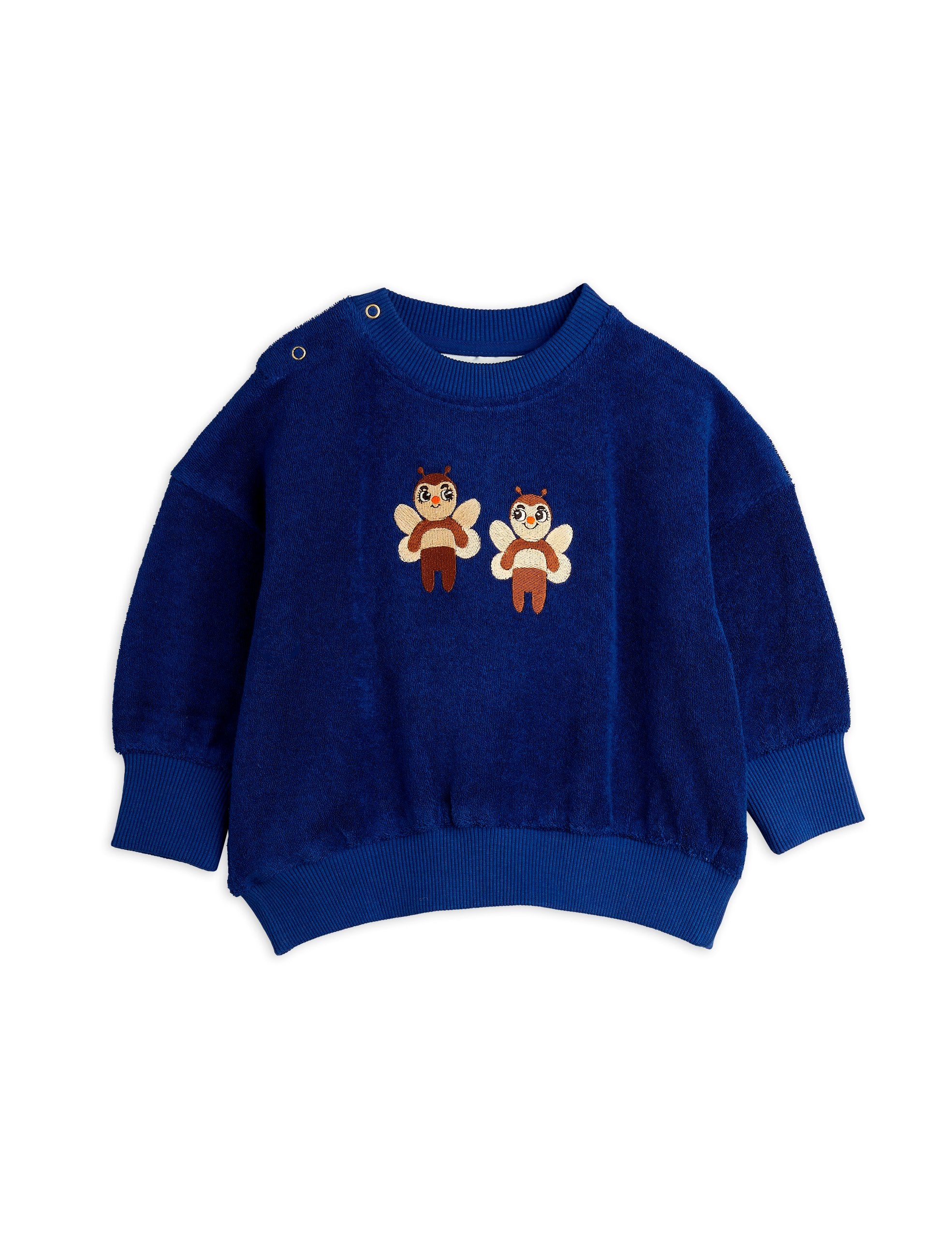 mini rodini bees emb terry baby sweatshirt