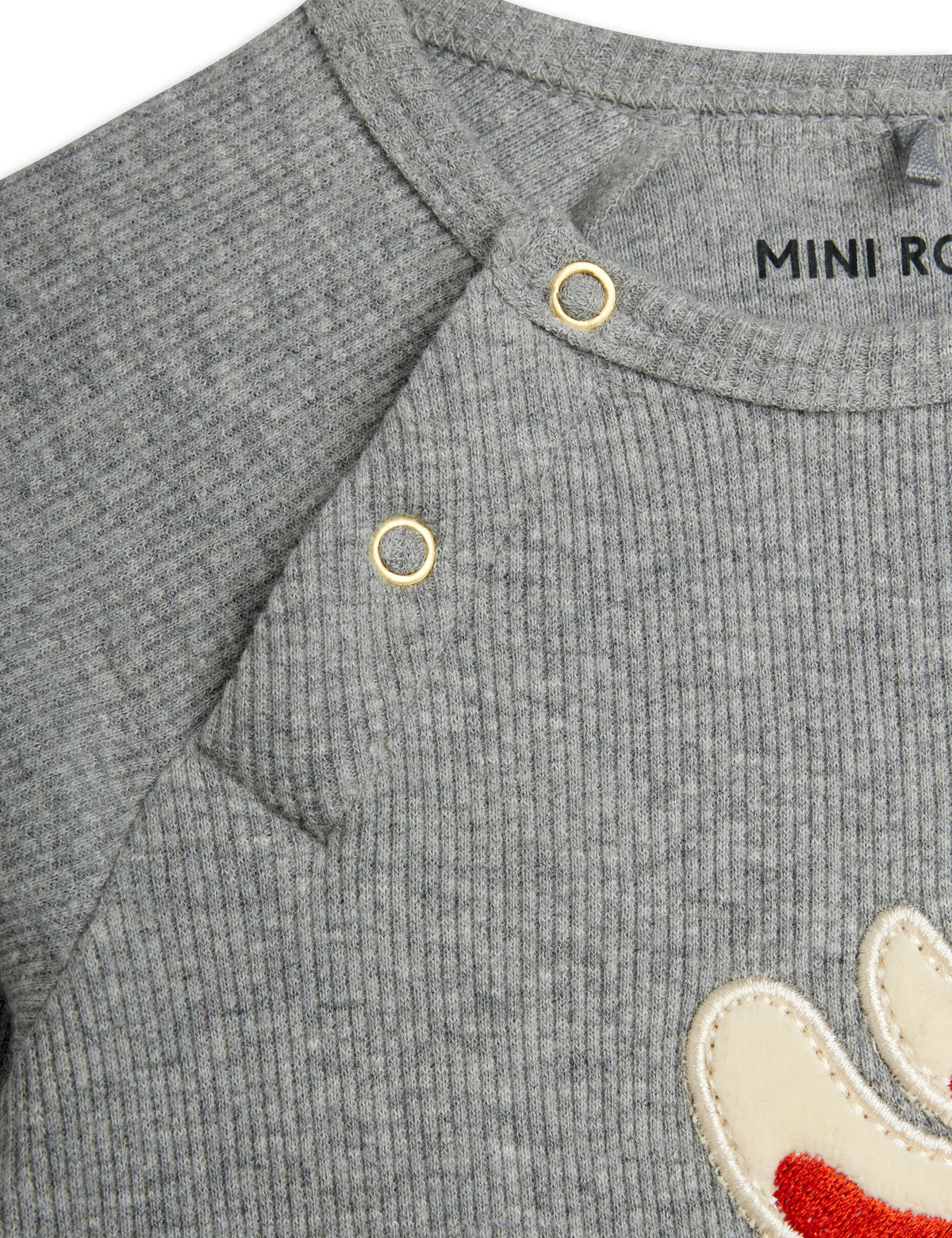 mini rodini rabbit application ls body - grey melange
