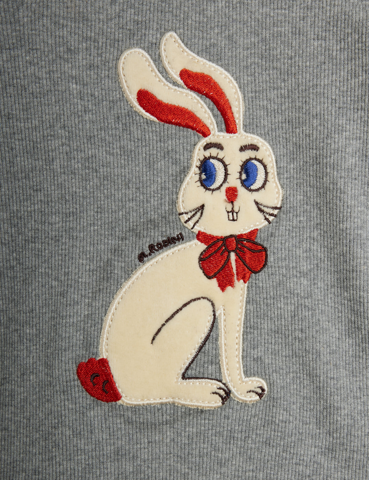 mini rodini rabbit application ls body - grey melange