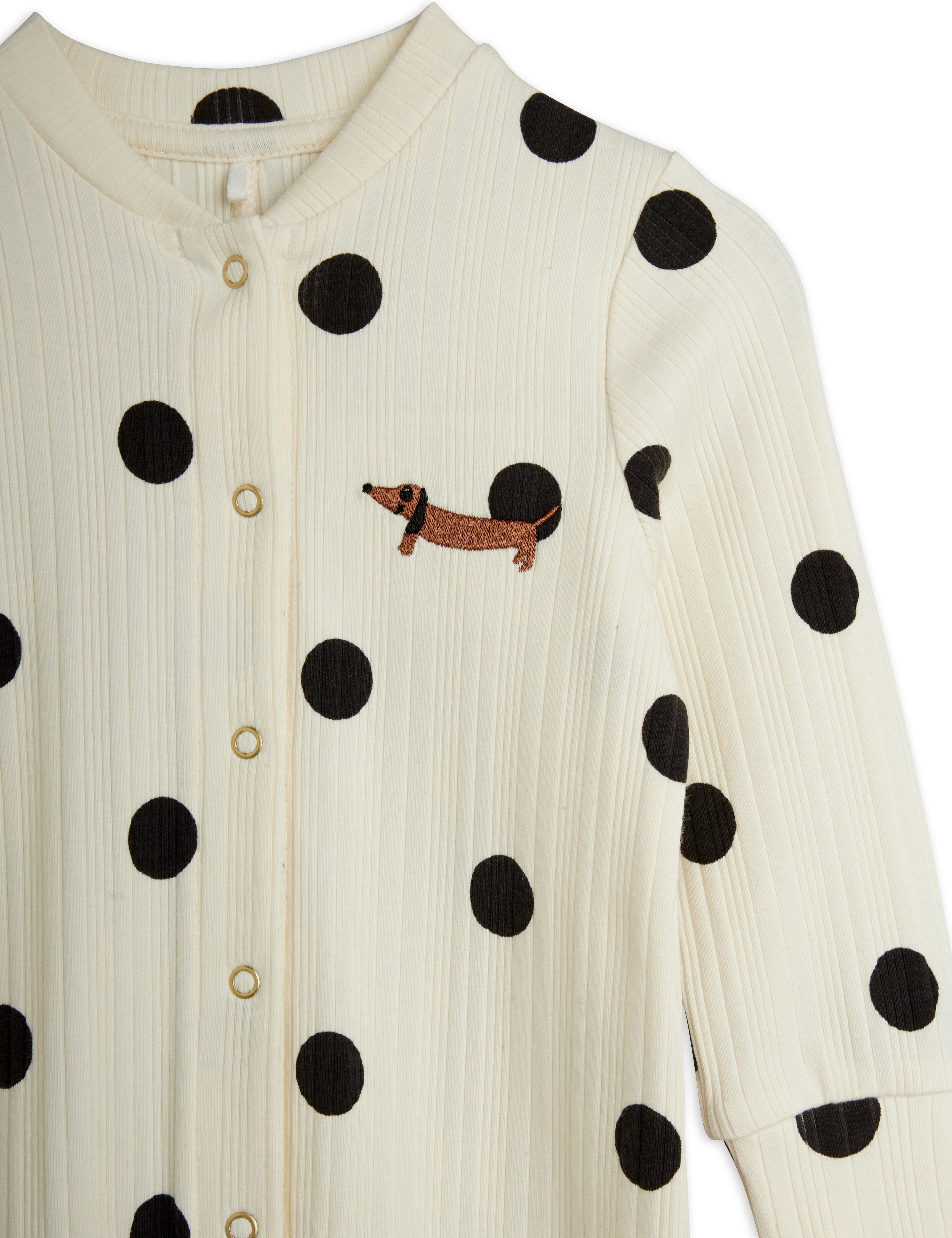 mini rodini dots aop dog jumpsuit - offwhite