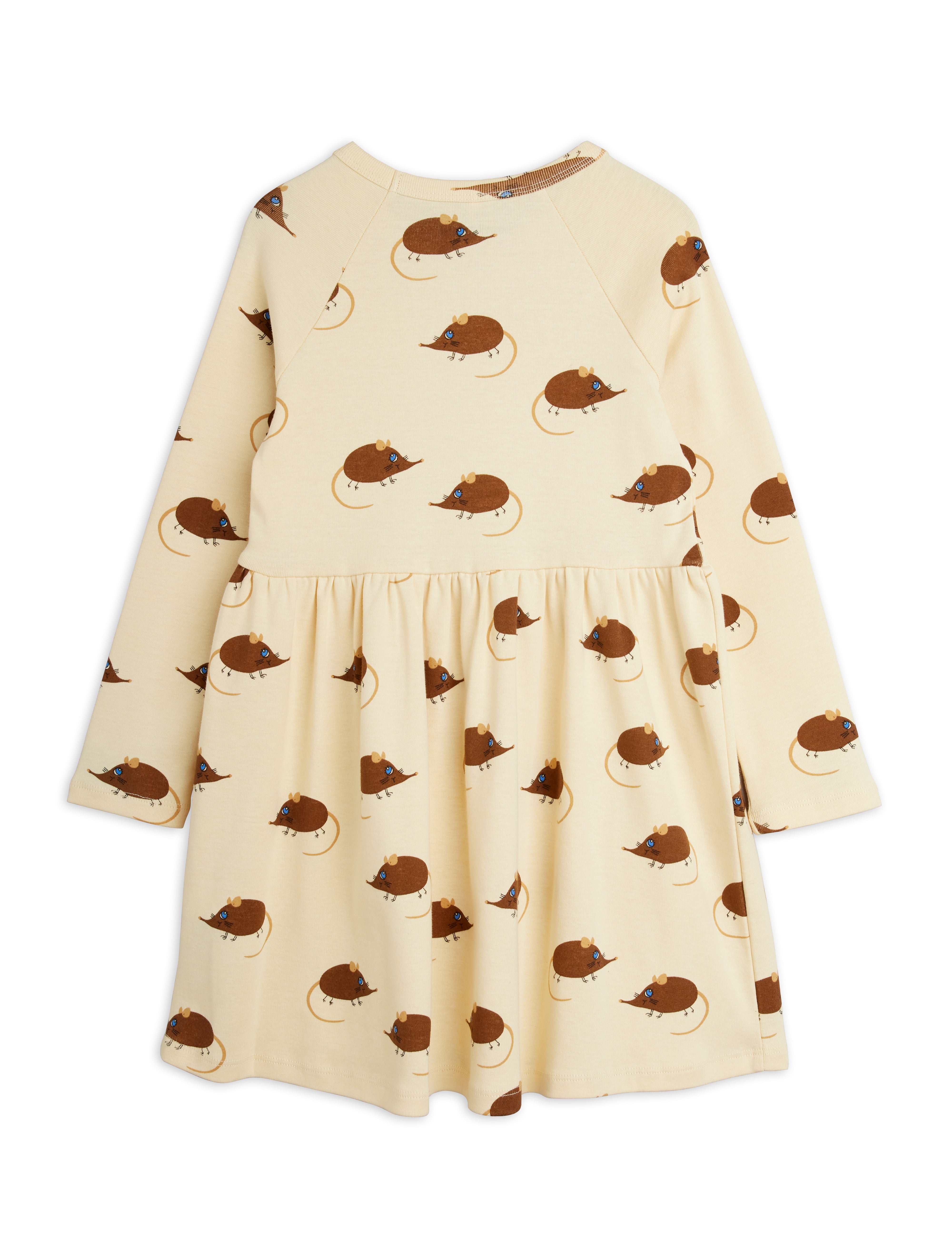 mini rodini elephant shrew aop ls dress - beige