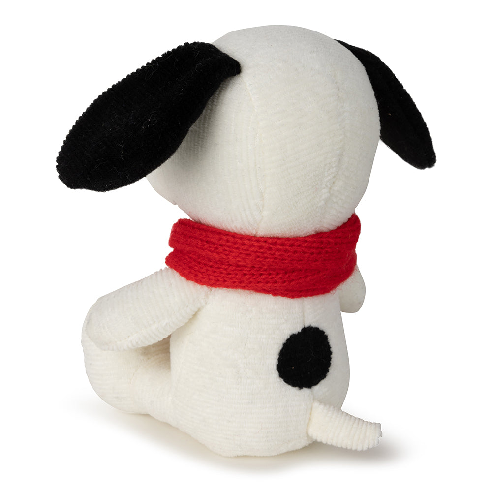 snoopy sitting with scarf - corduroy cream