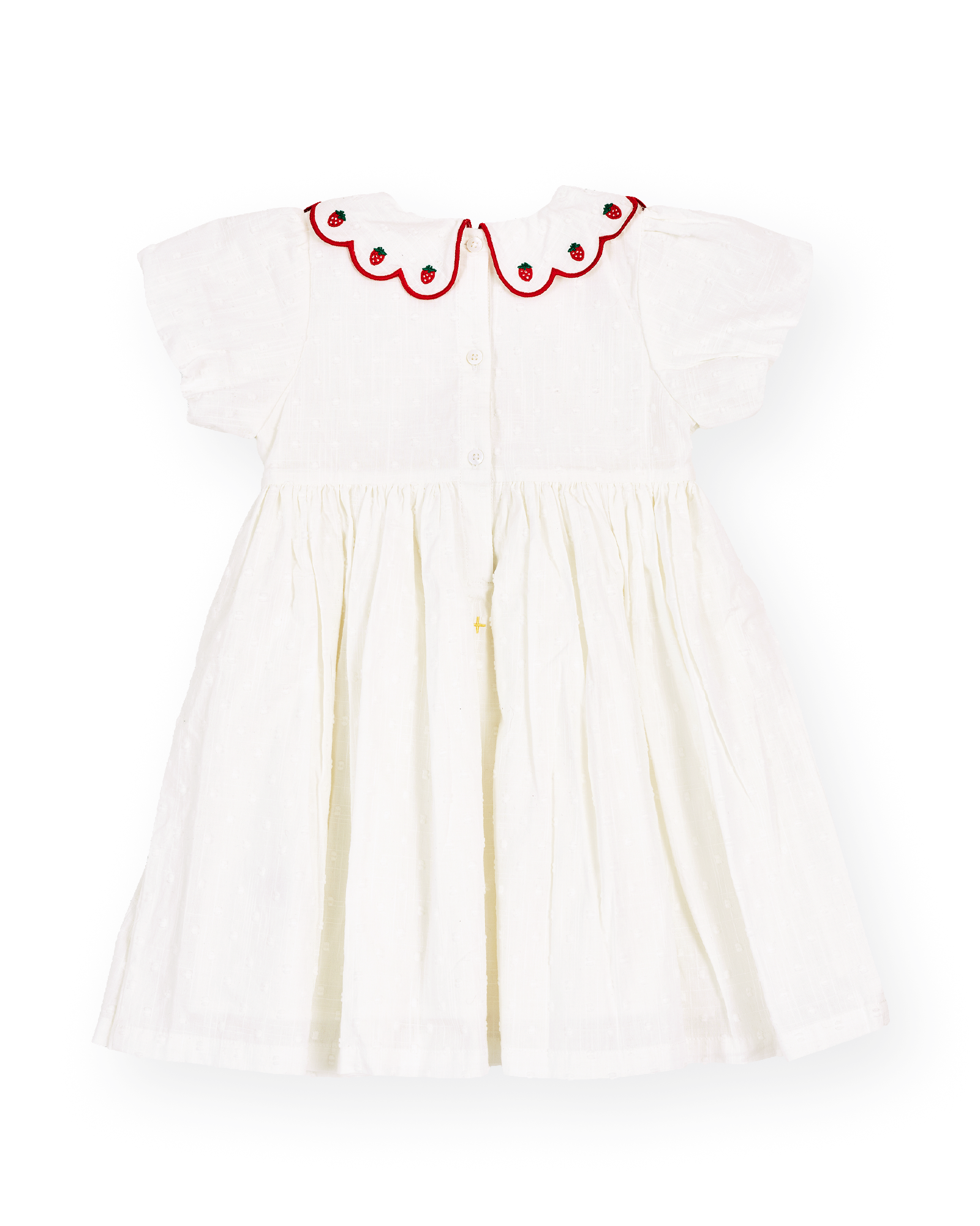goldie + ace sweet strawberry flo smocked dress - white