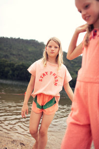 piupiuchick t shirt - light pink with 'stay fresh' print