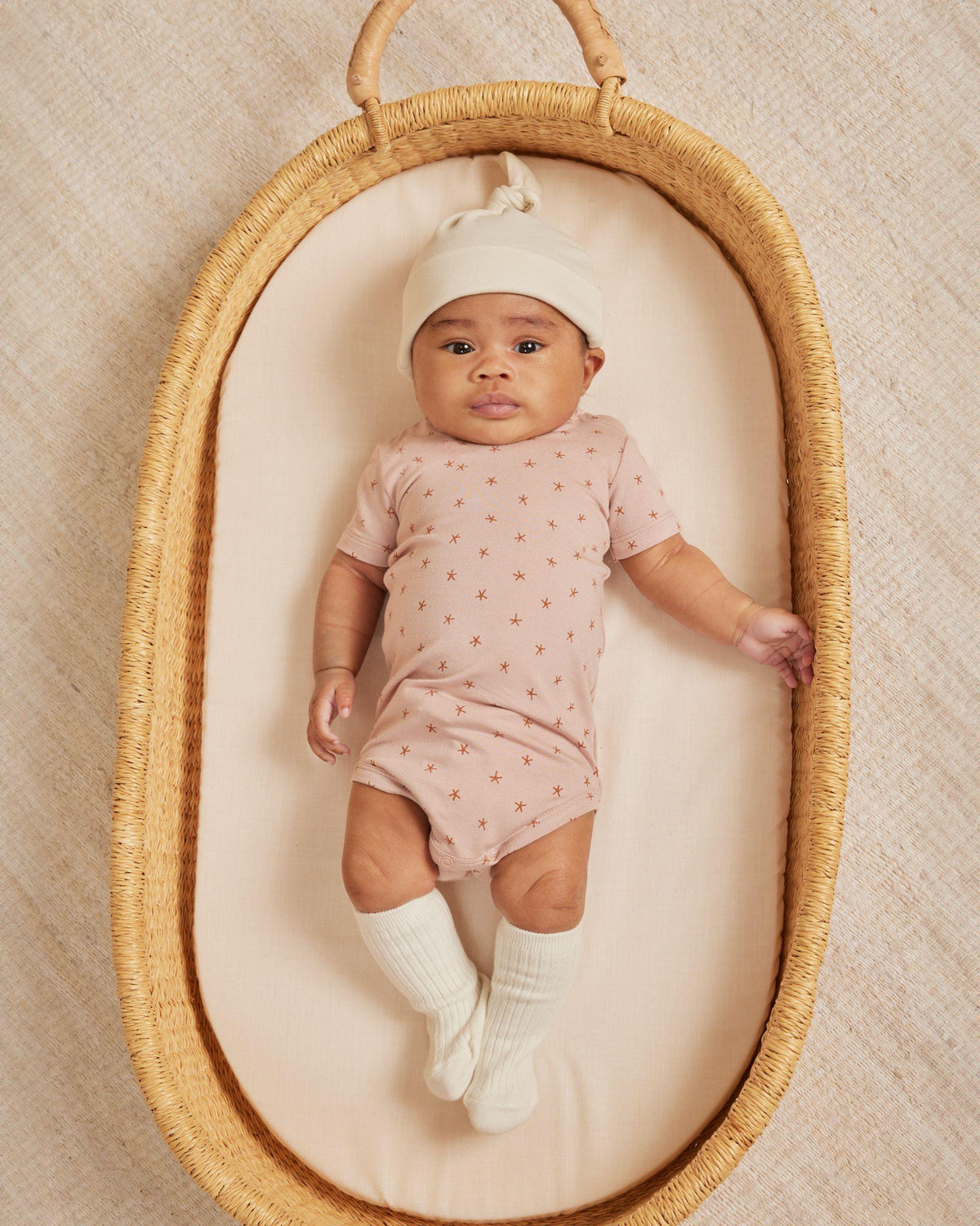 quincy mae knotted baby hat - ivory