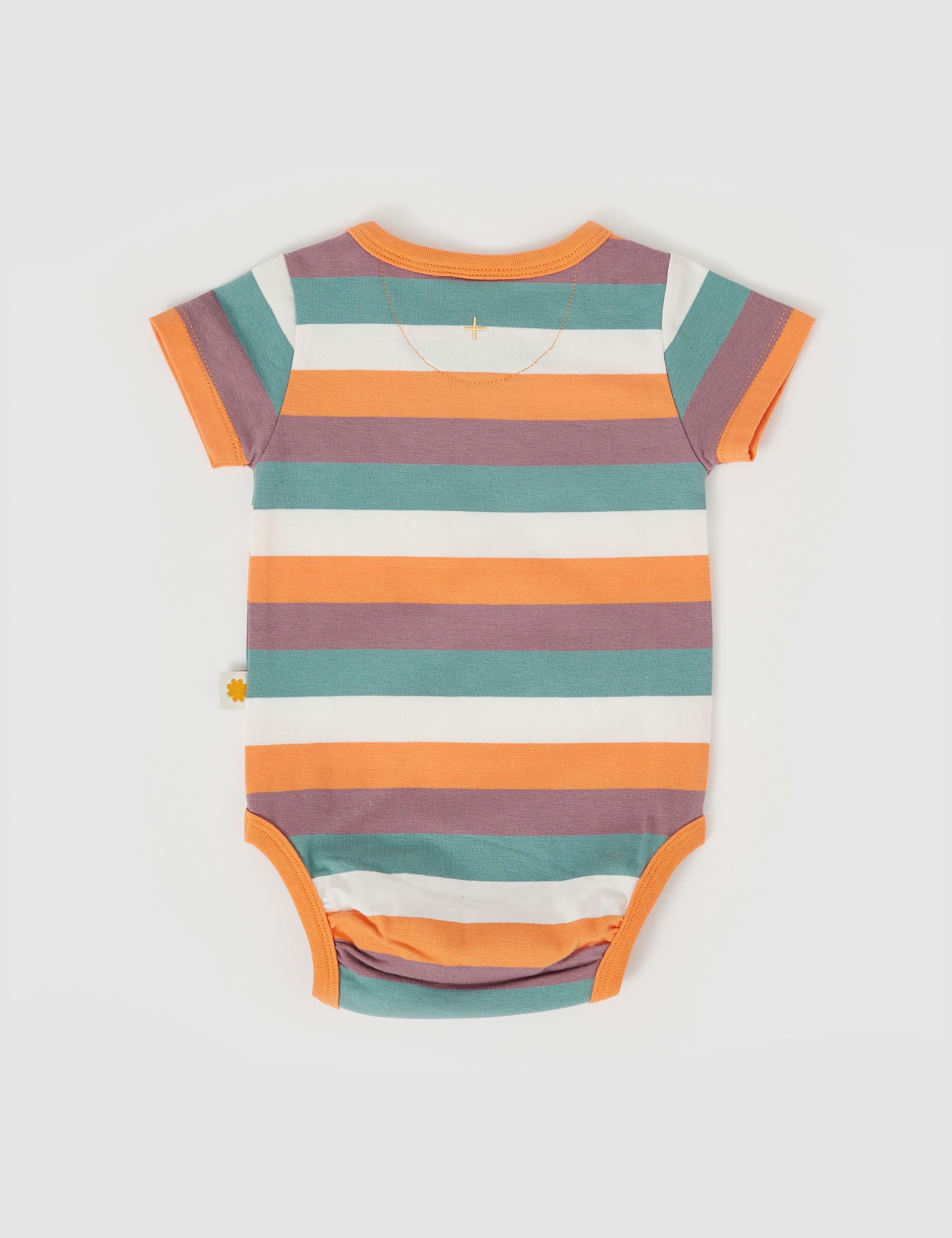 goldie + ace nostalgia stripe embroidered bodysuit