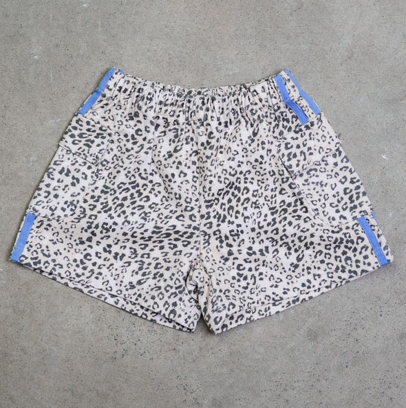 franco's dad leopard cargo denim shorts