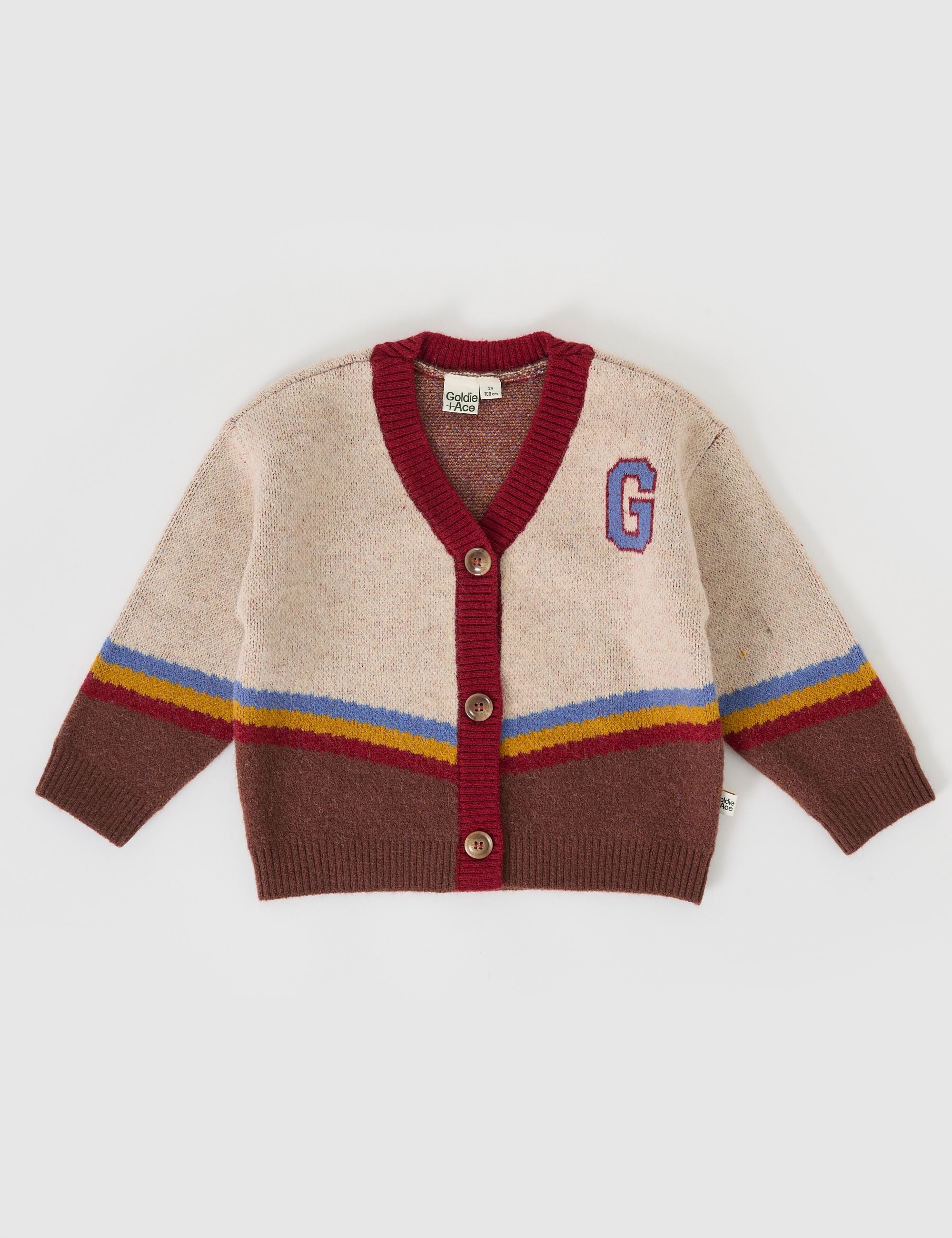 goldie + ace varsity knit cardigan