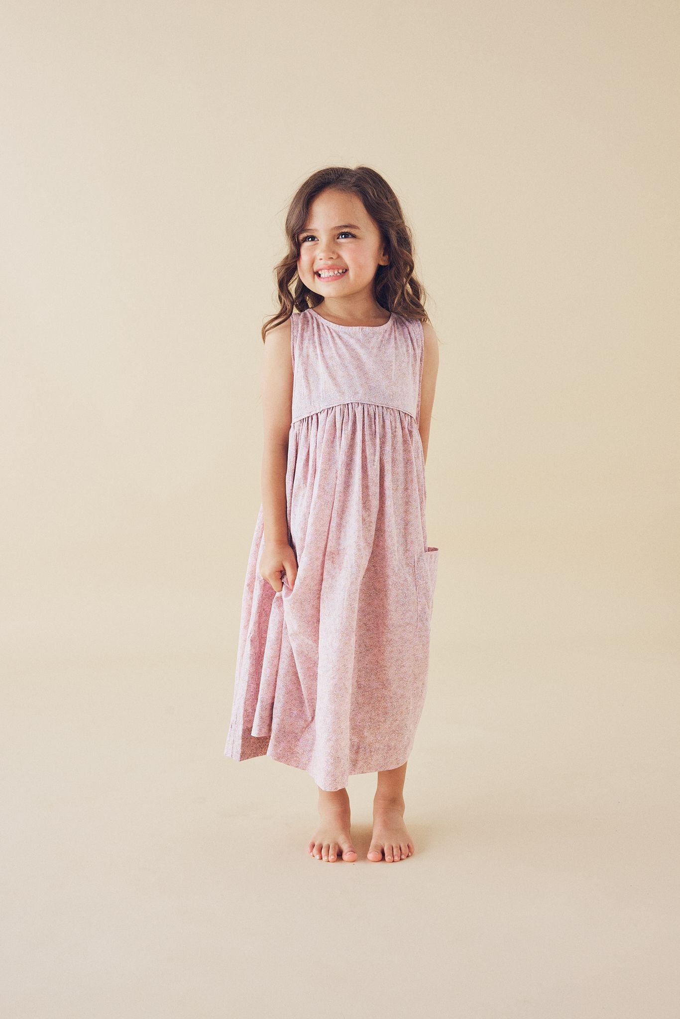 printebebe swirl dress - lilac cotton buds