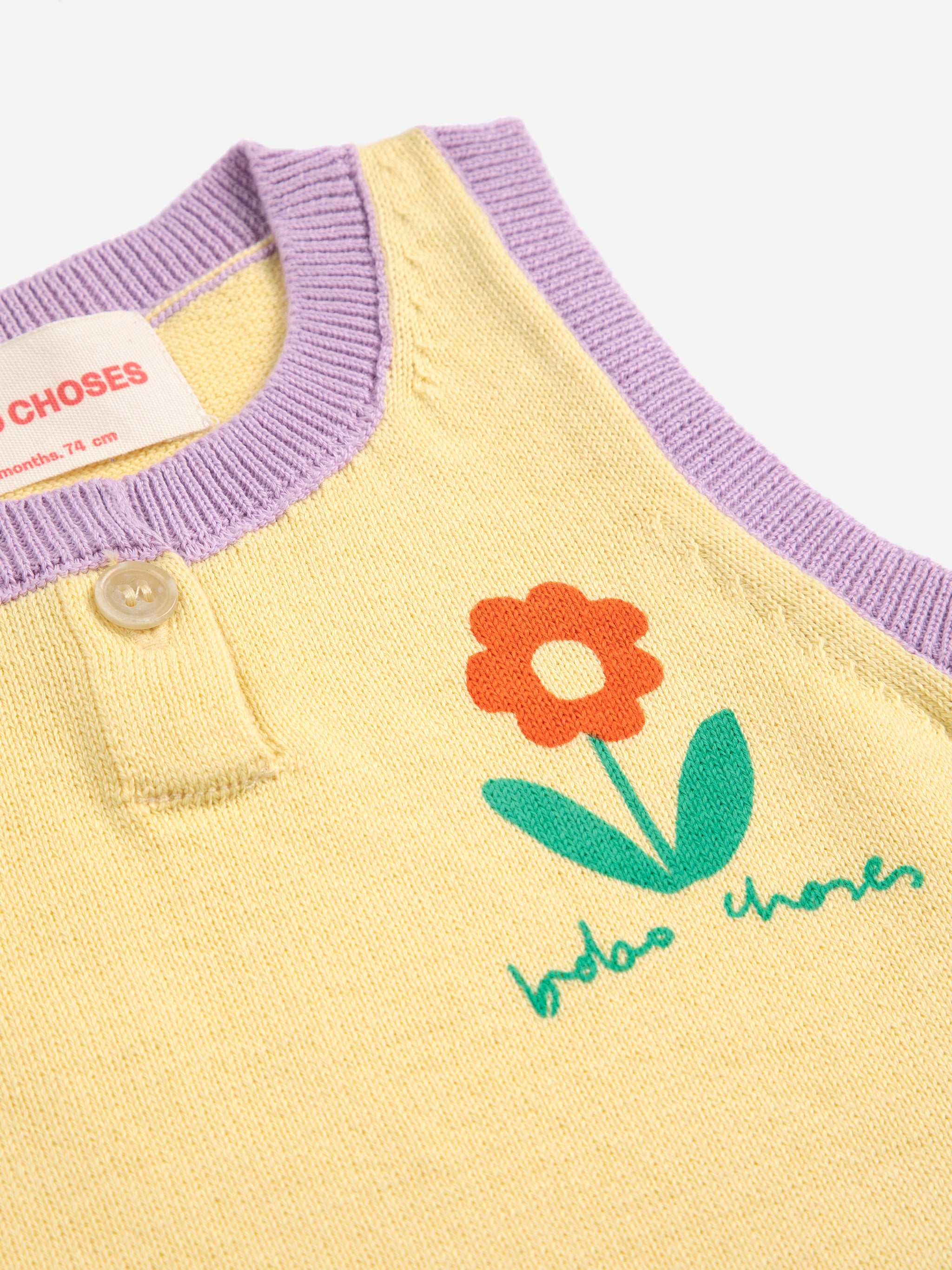 bobo choses baby flower knitted top