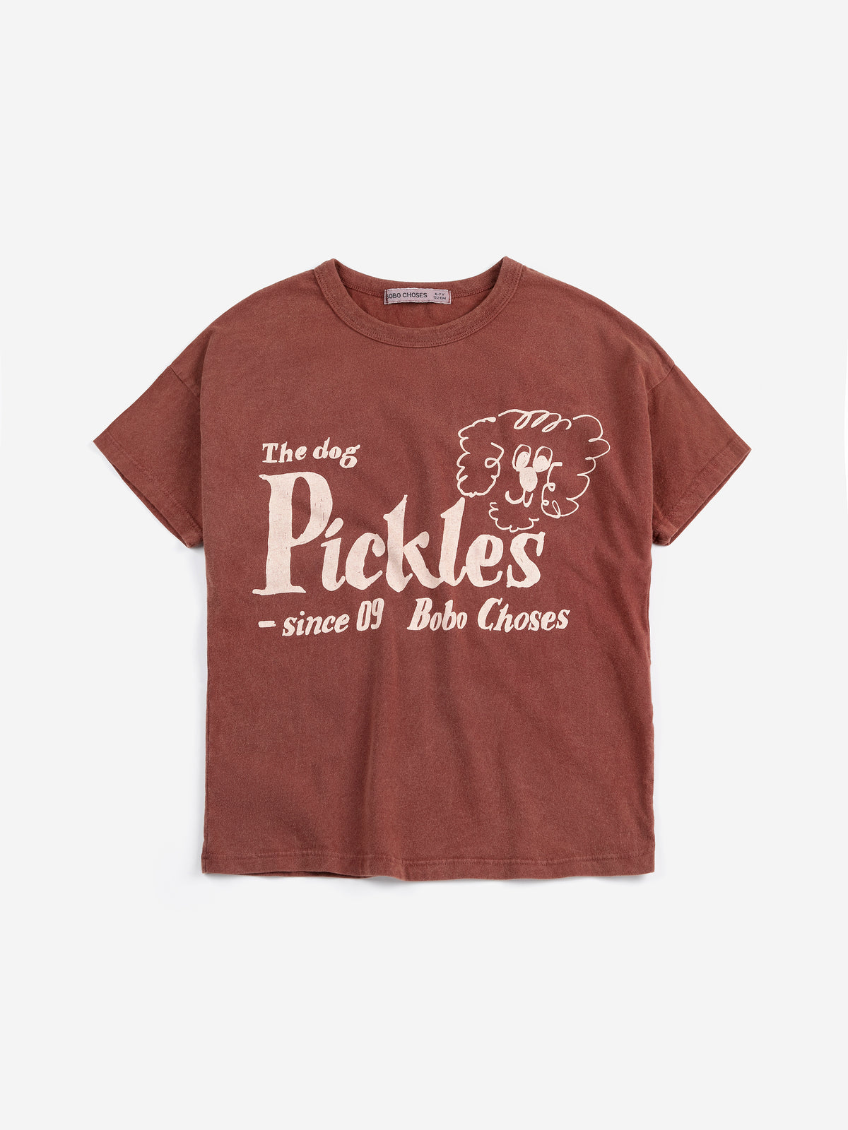 bobo choses pickles the dog t-shirt - brown