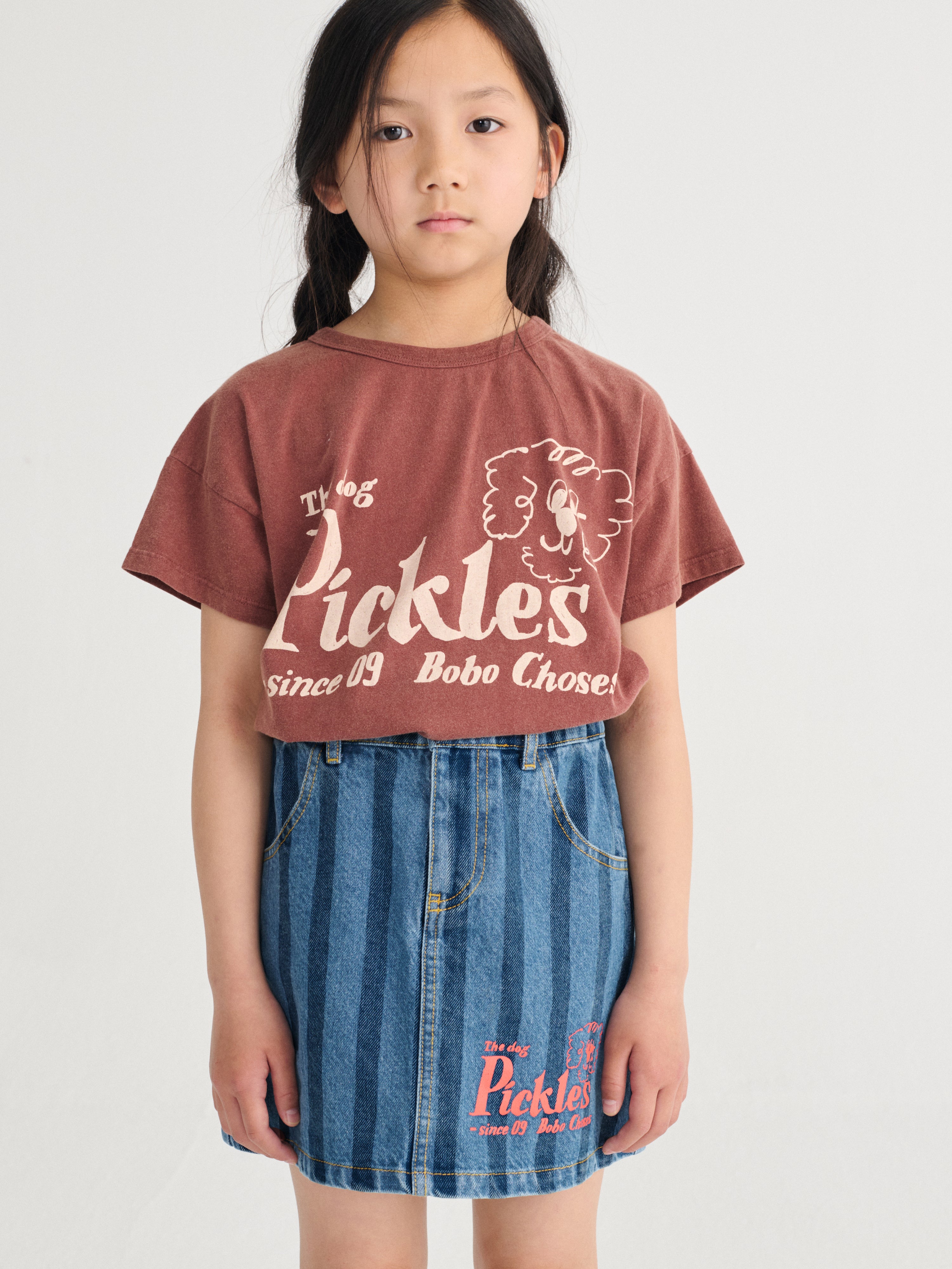 bobo choses pickles the dog t-shirt - brown