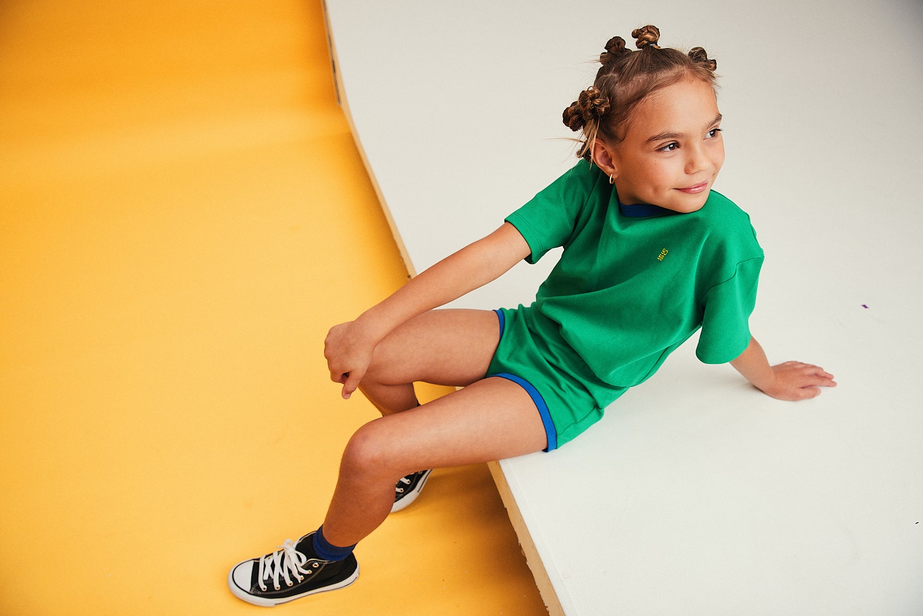 bbobbie pop playsuit in green / blue