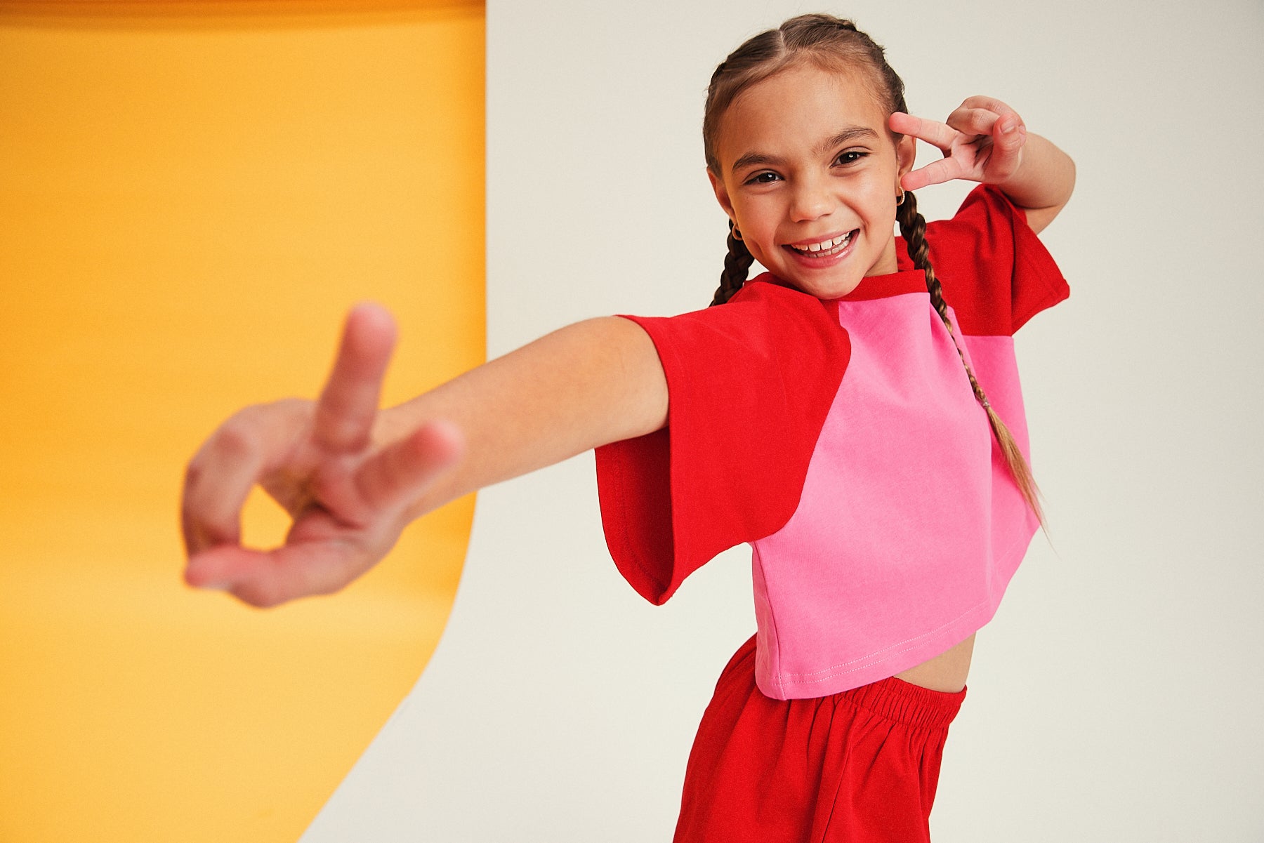 bbobbie raglan crop in pink / red