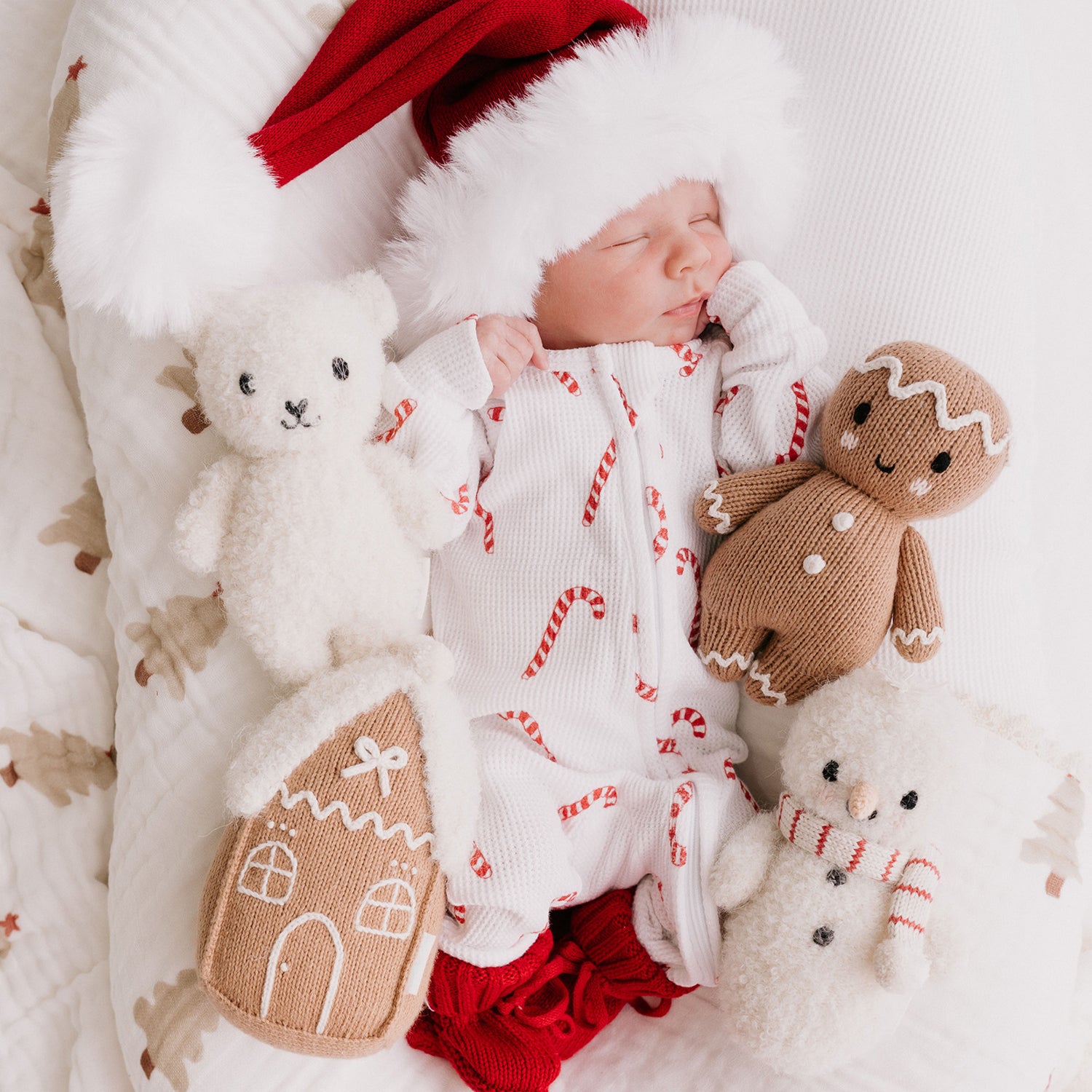 cuddle + kind baby holiday snowman - candy cane