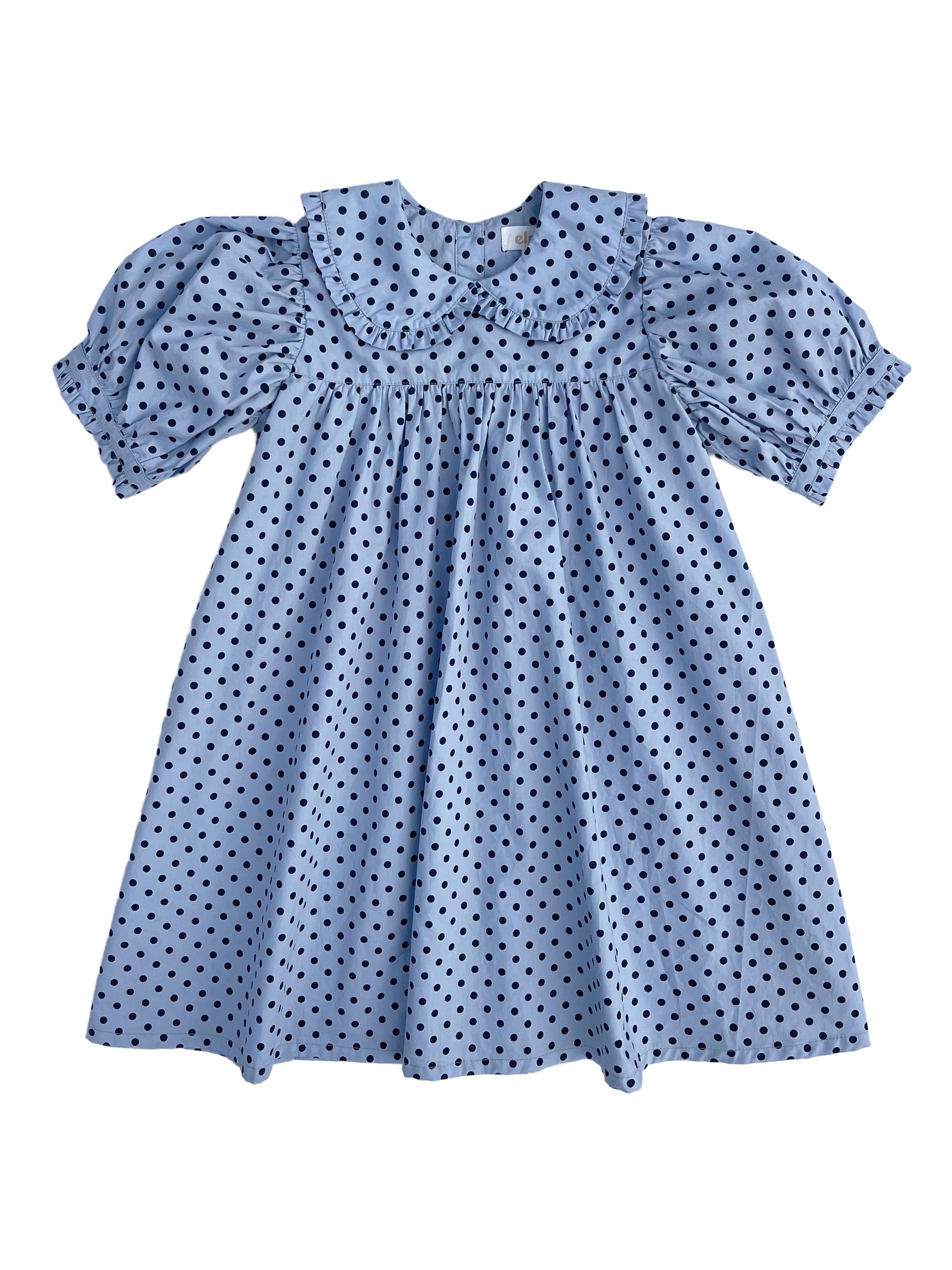 elma birdie dress - periwinkle dot