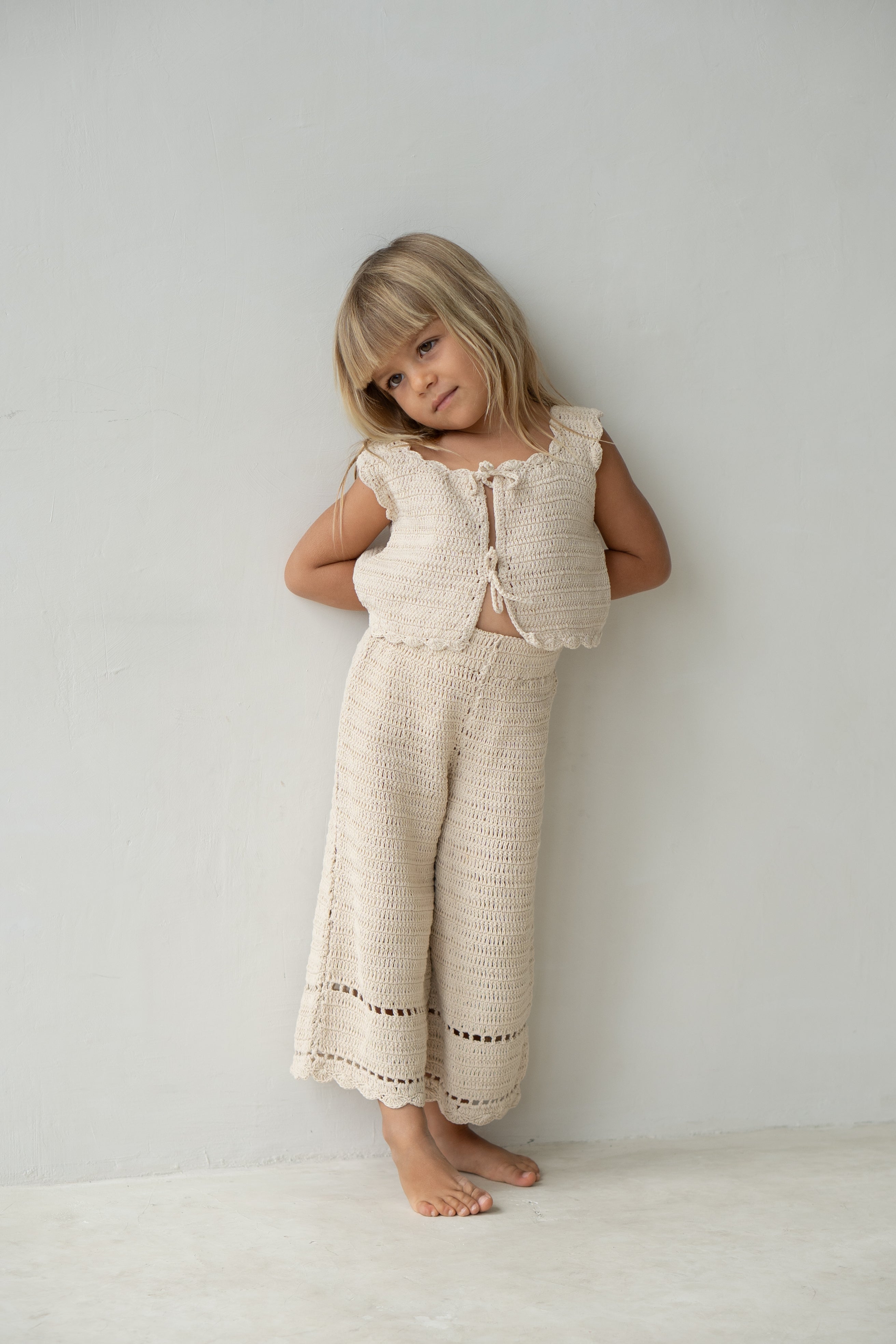 illoura the label crochet pants - ecru