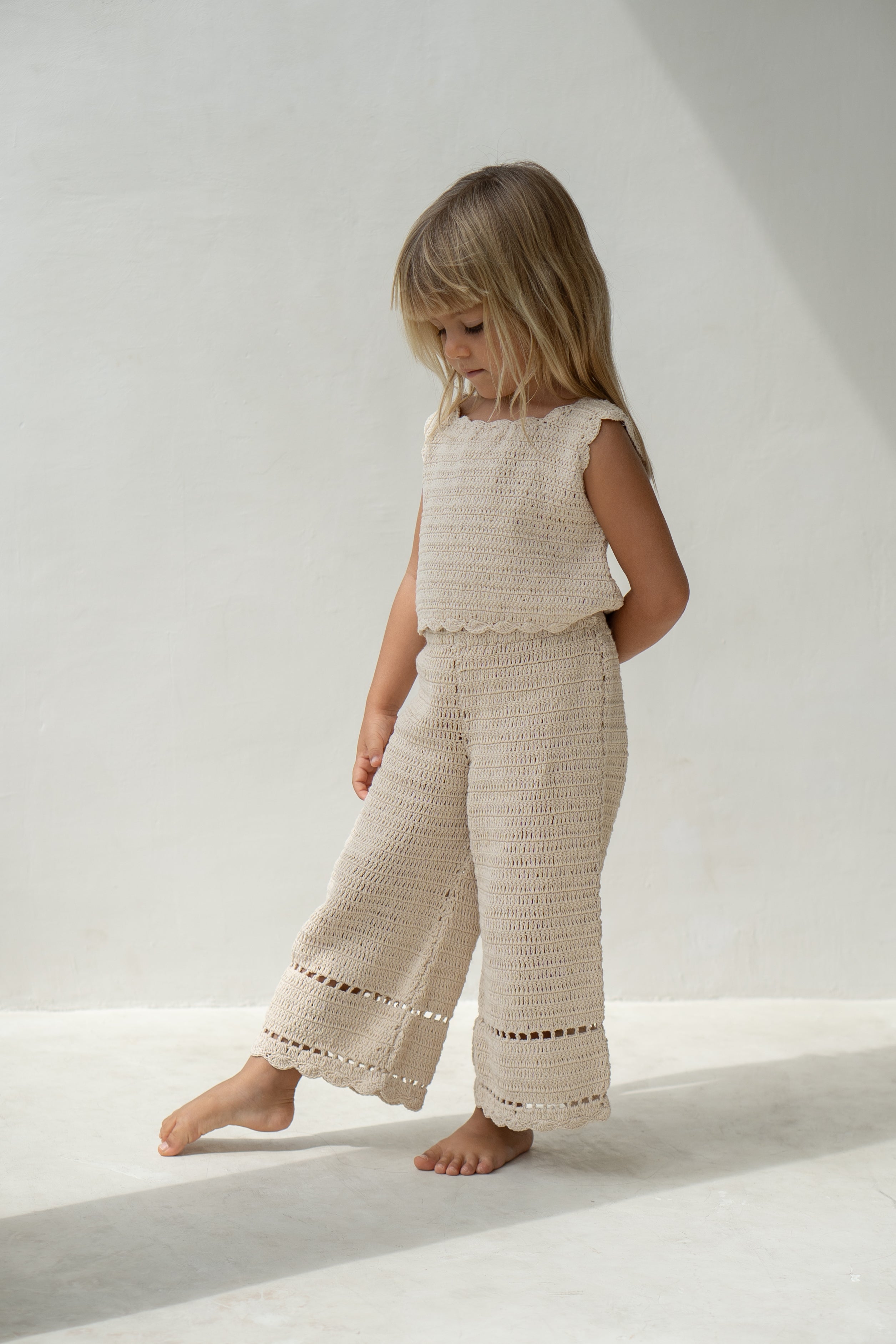 illoura the label crochet pants - ecru