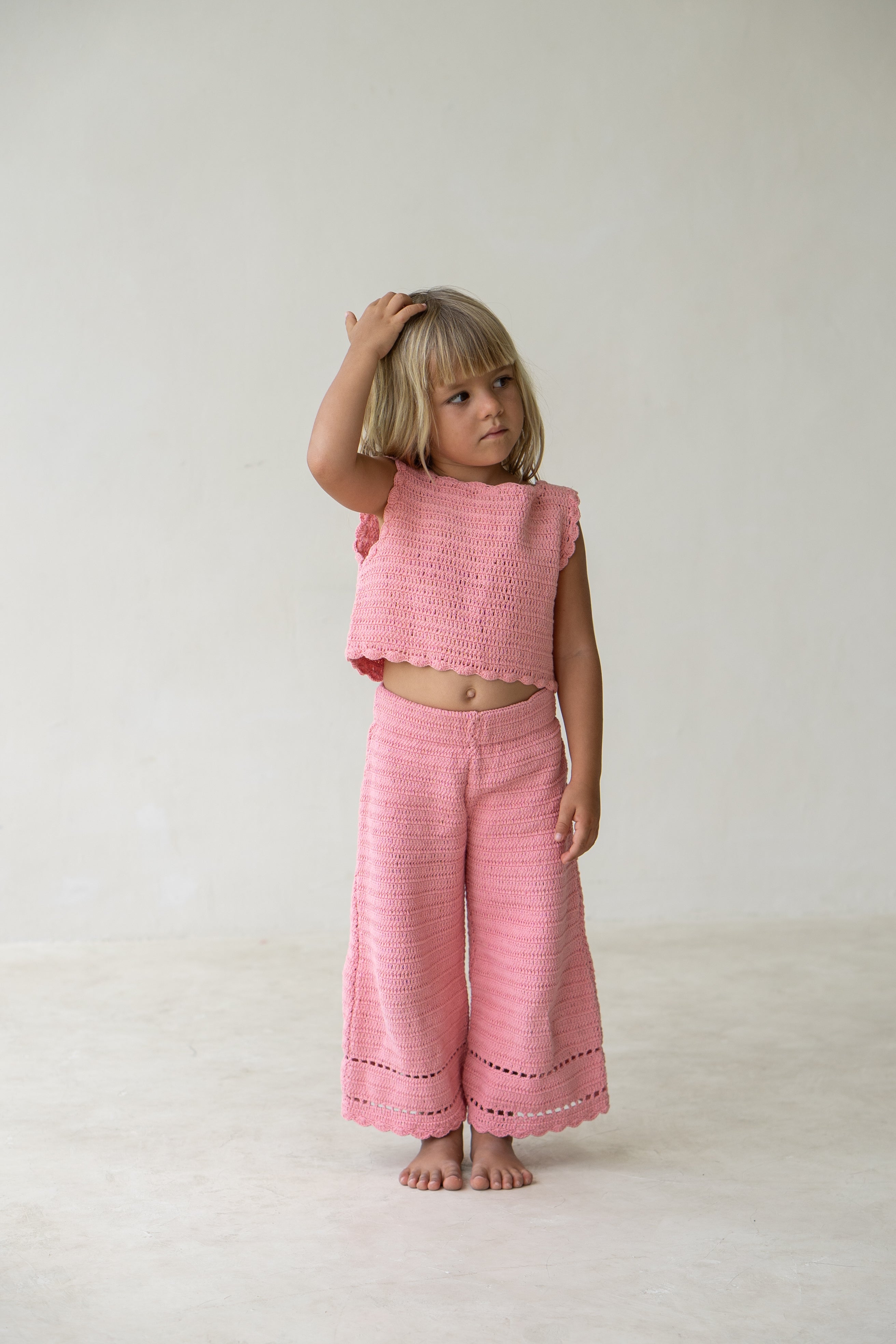 illoura the label crochet pants - coral