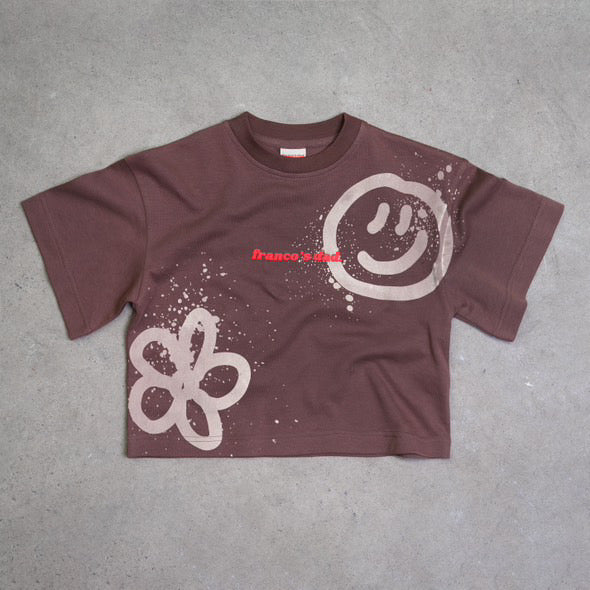 franco's dad acid dye tee - brown