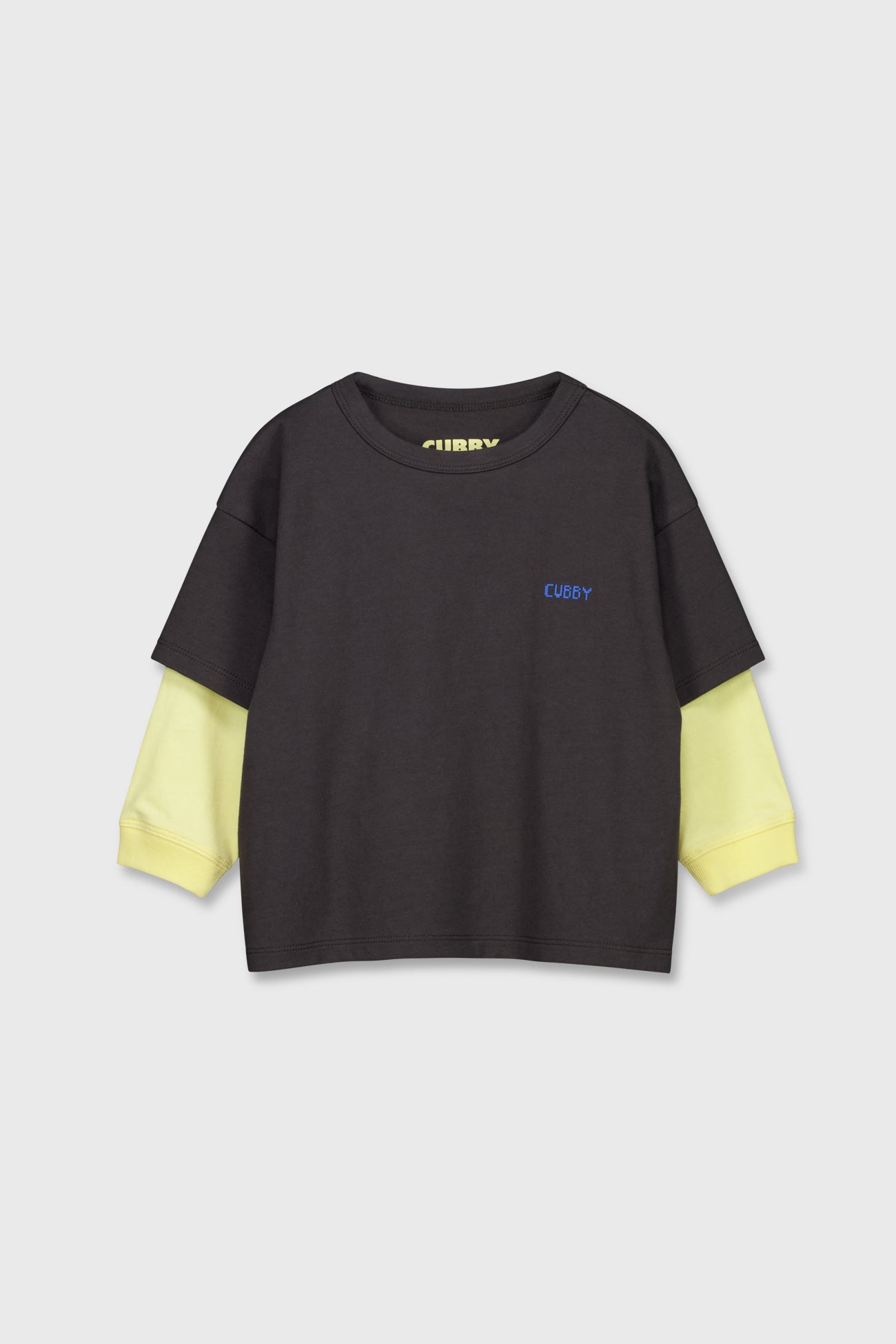 cubby dusty layered top - coal / butter