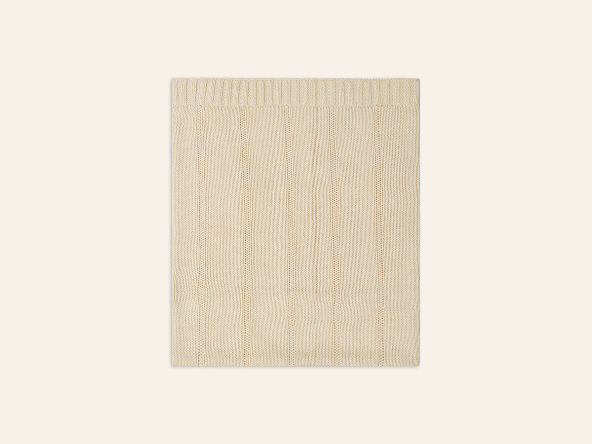illoura the label baby knit blanket - biscuit