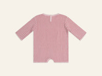 illoura the label essential knit l/s romper - strawberry stripe