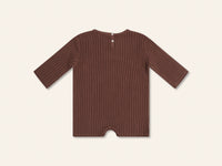 illoura the label essential knit l/s romper - cocoa