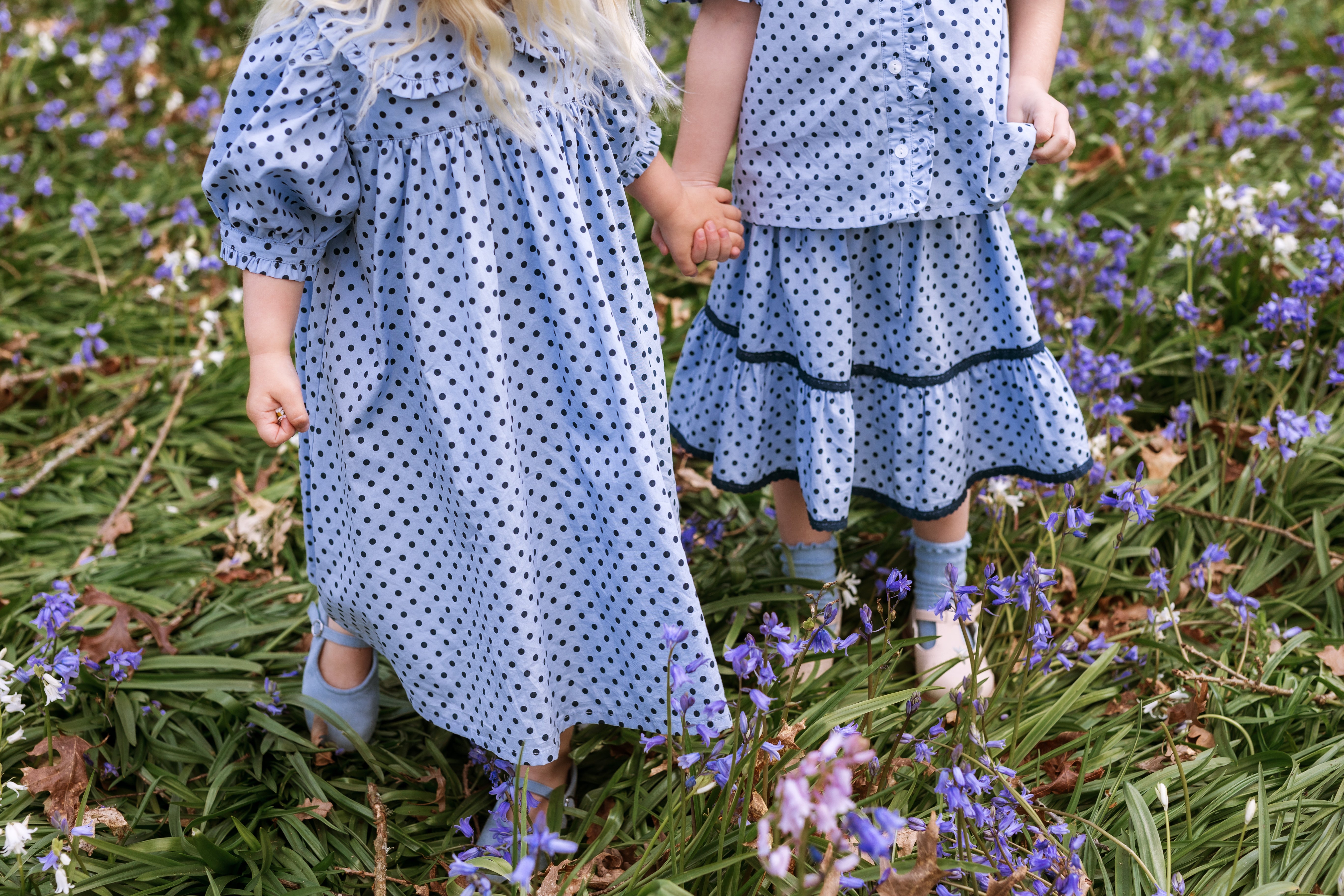 elma birdie dress - periwinkle dot