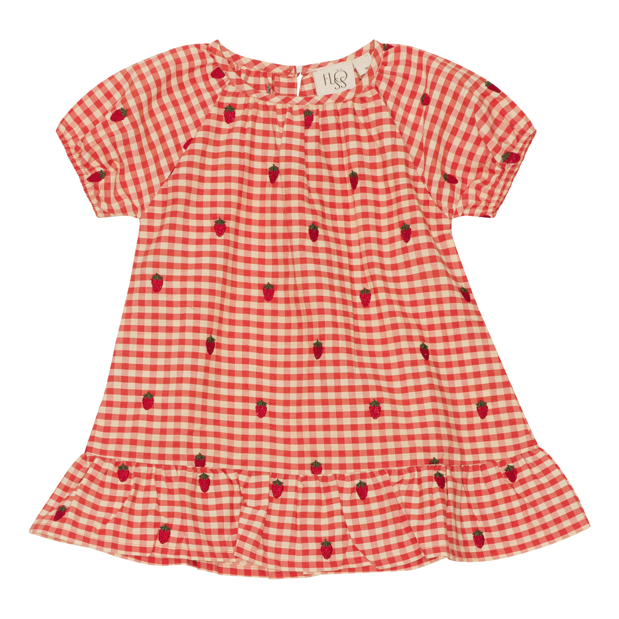 flöss sofia molly ss dress - berry gingham - pre order