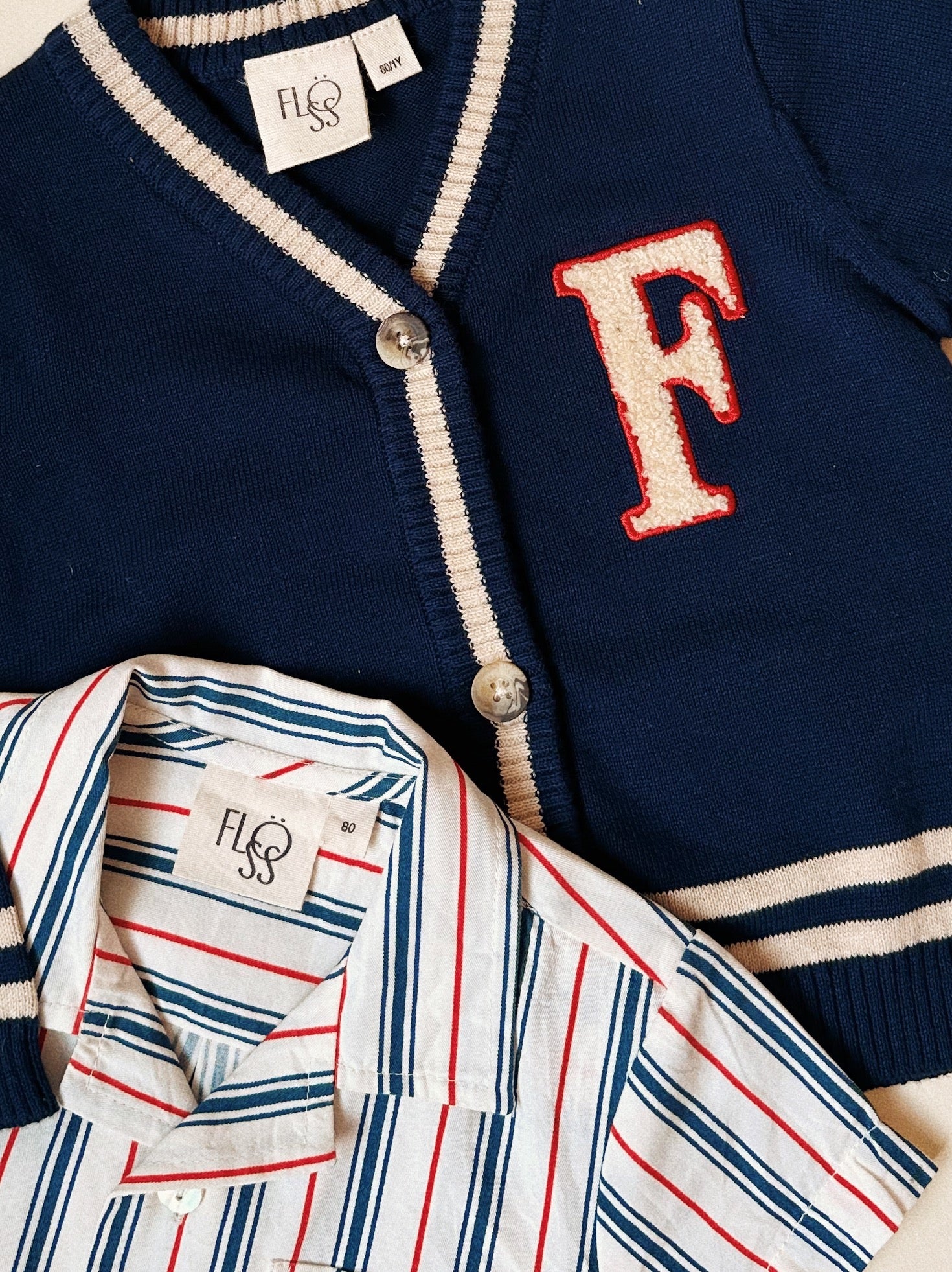flöss miles ss shirt - red / blue stripe - pre order