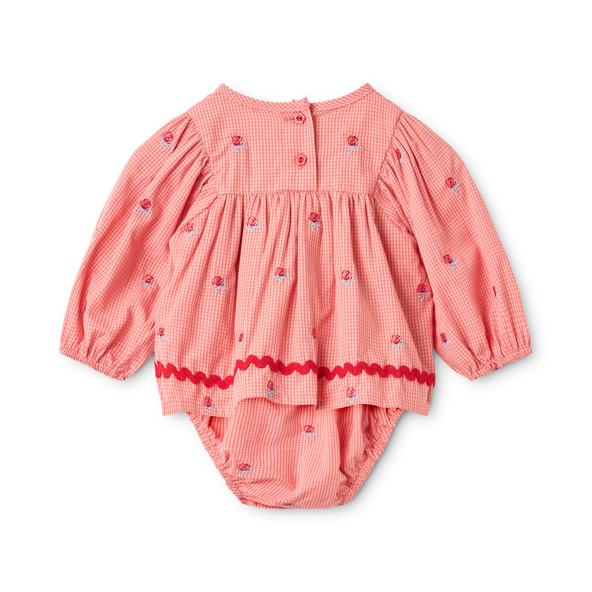 flöss sonja romper - pink rose gingham (pre order)