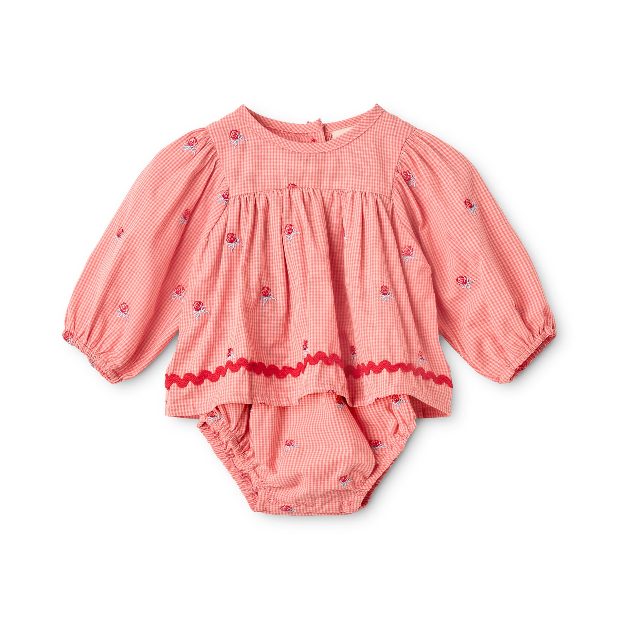 flöss sonja romper - pink rose gingham (pre order)