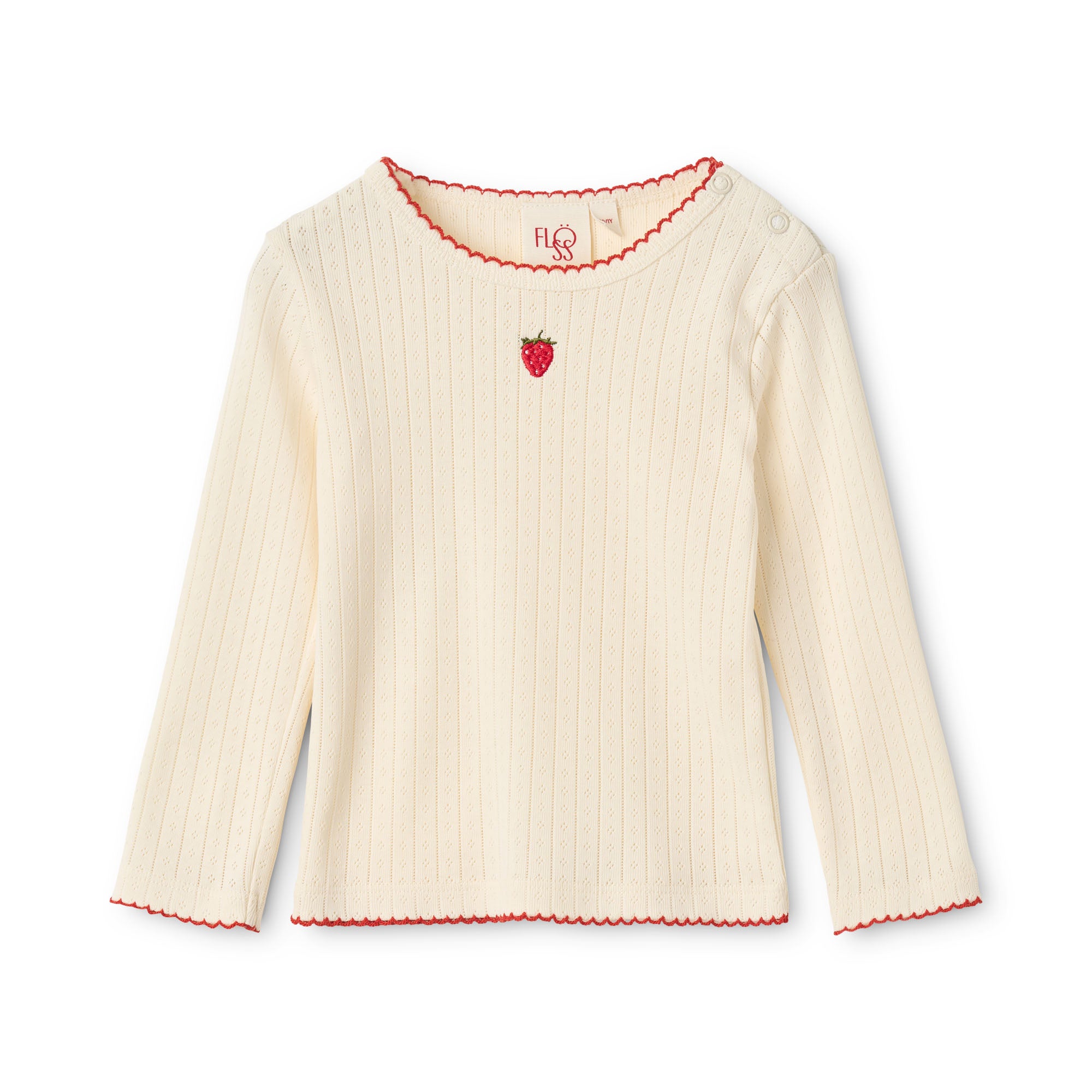 flöss flora ls pointelle blouse - gentle cream (pre order)