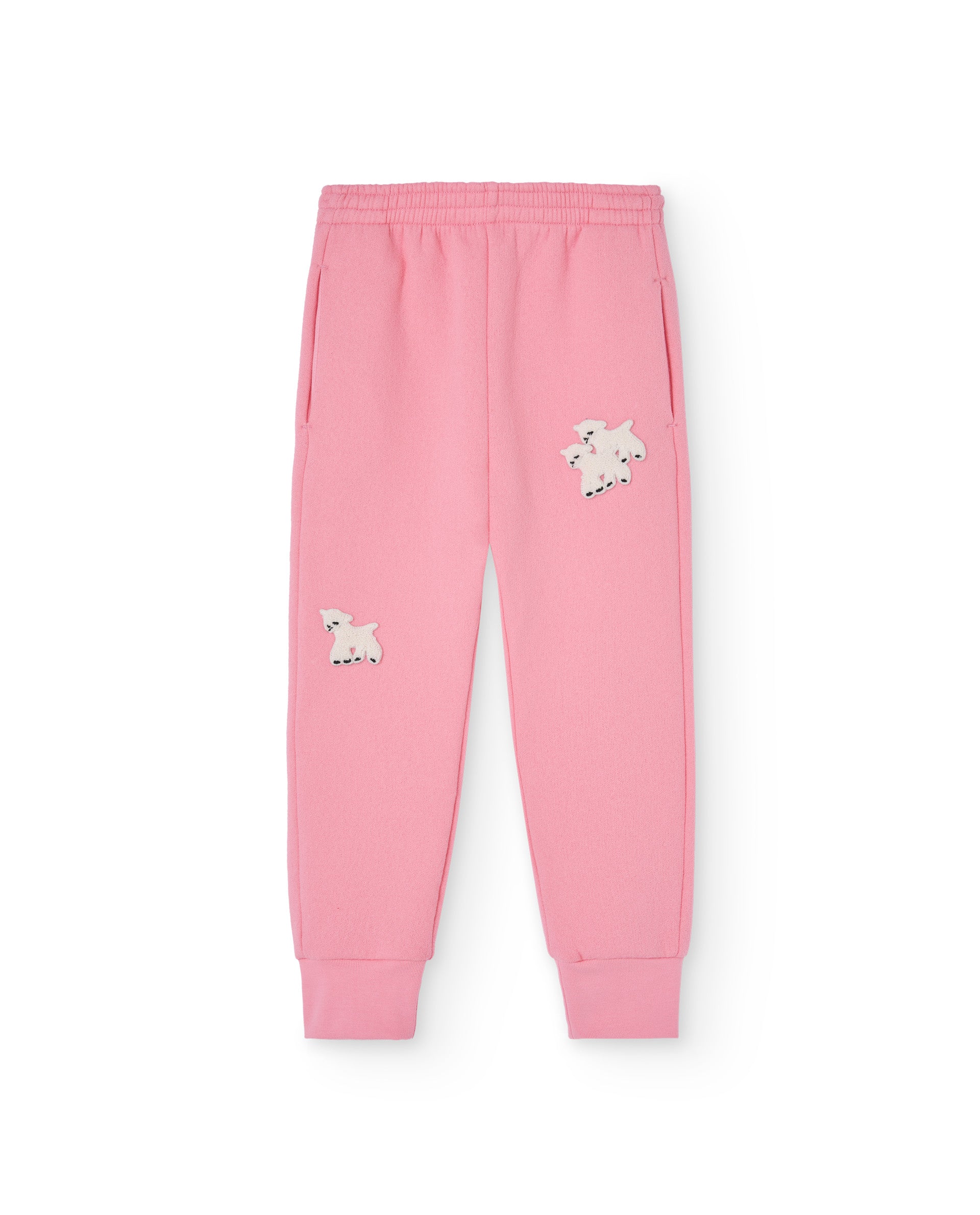 the animals observatory pink sheep patch panther kids sweatpants -