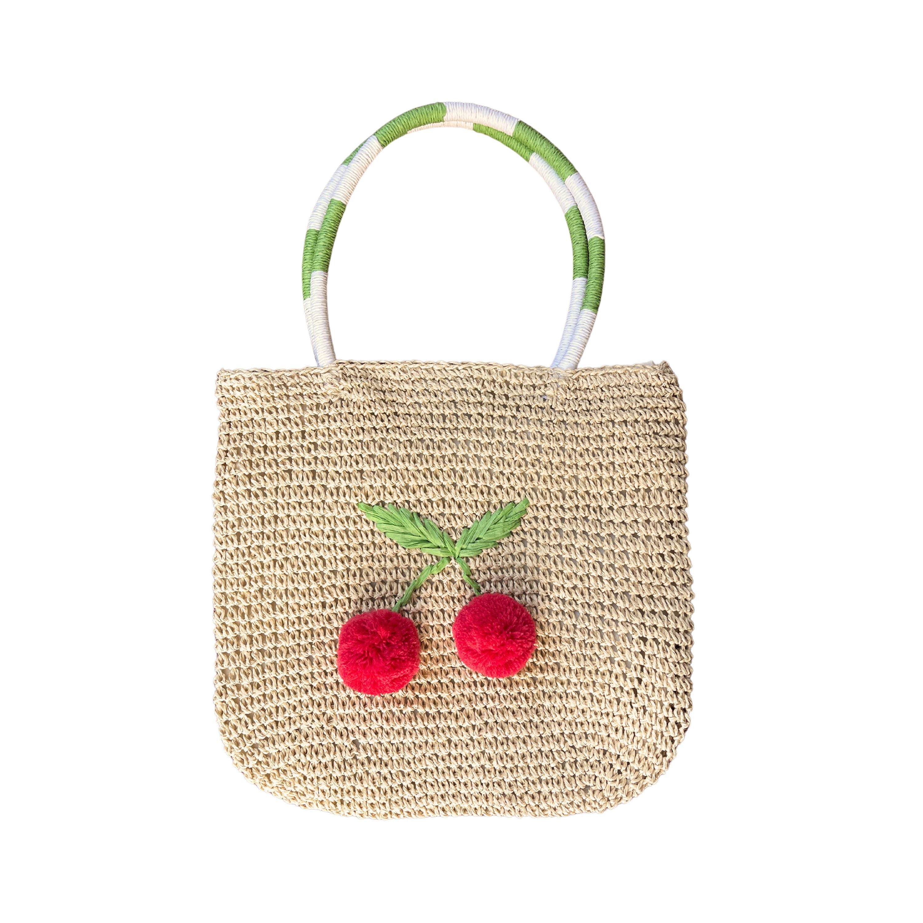 acorn kids cherry pom pom crochet bag