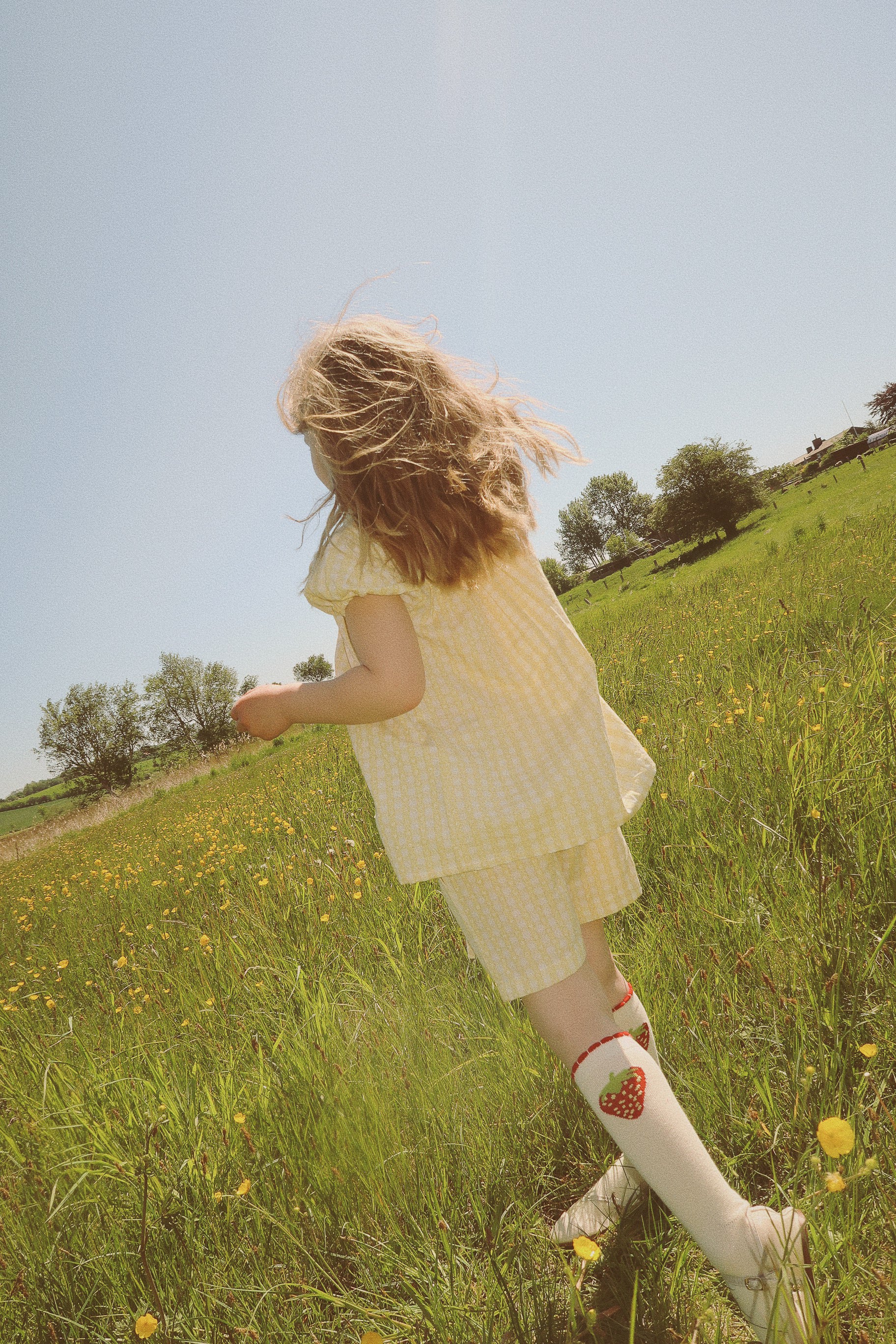 flöss olivia shorts - soft yellow heart gingham - pre order
