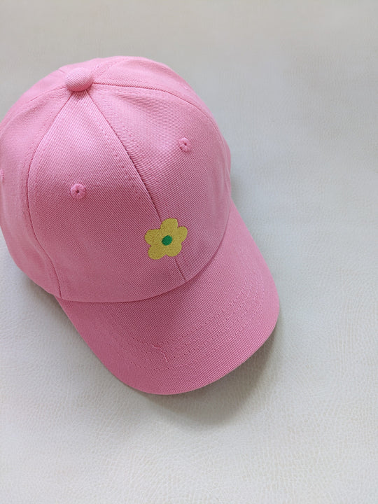tiny trove floral embroidery cap - pink