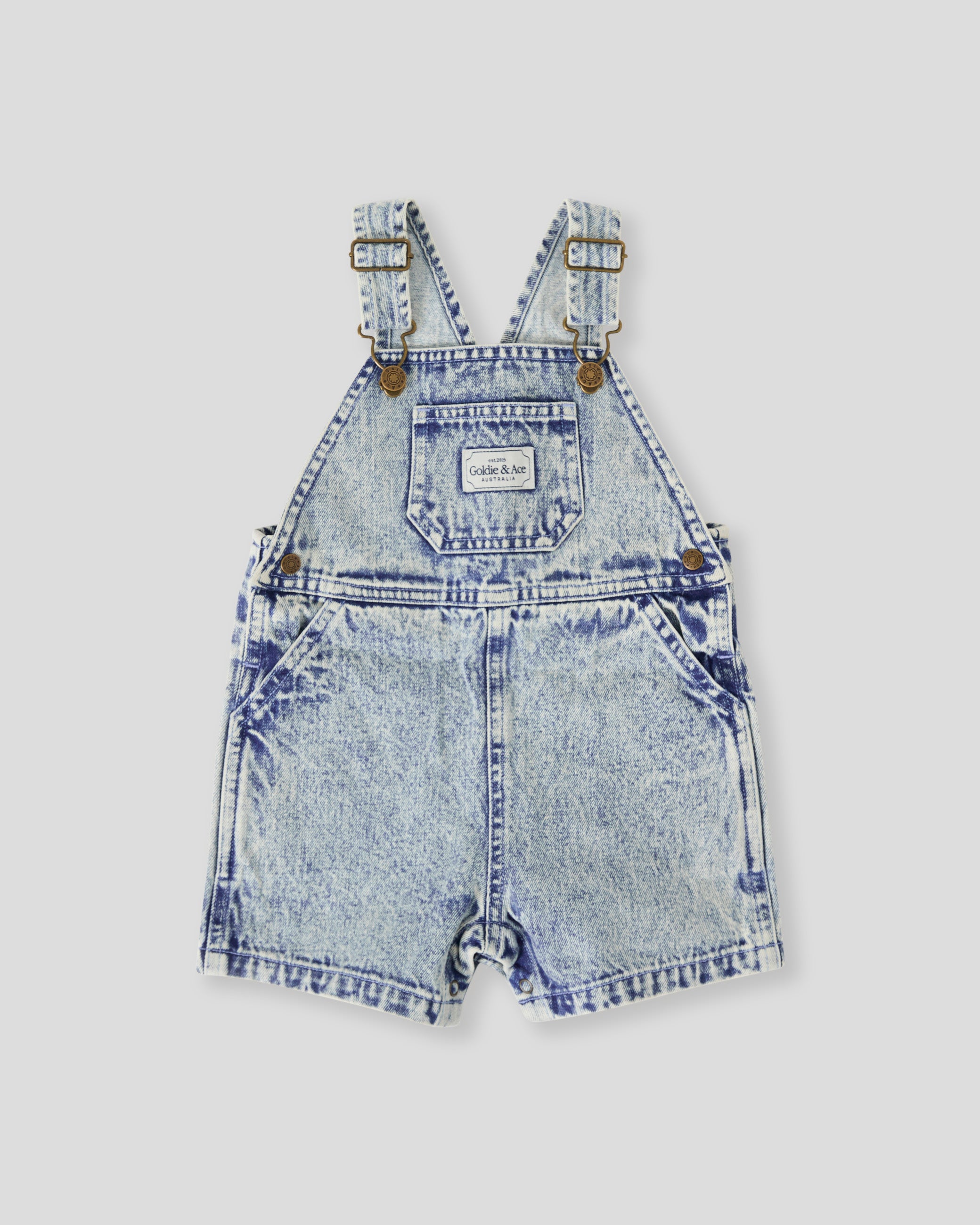 goldie + ace burton vintage washed denim overalls