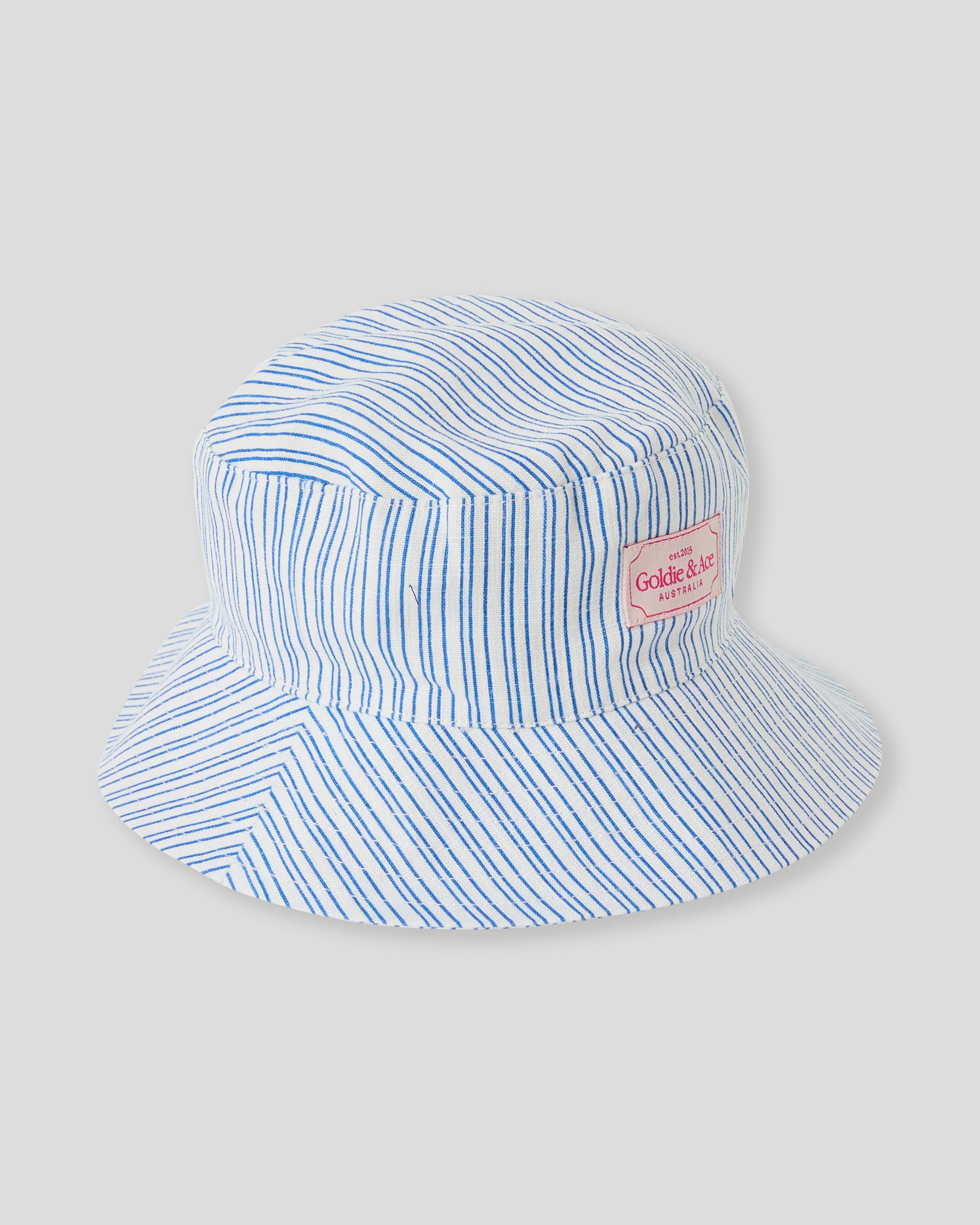 goldie + ace sailor stripe bucket hat - ocean ivory