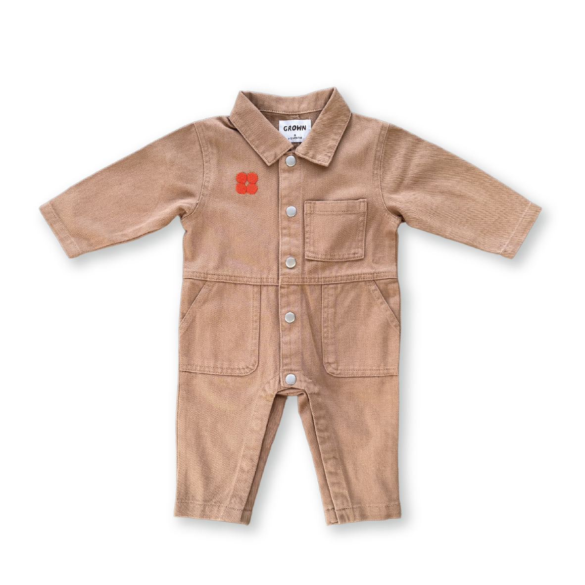 grown organic denim boilersuit - clay