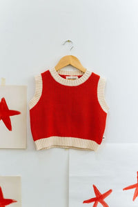 sunday siblings nonno vest - red