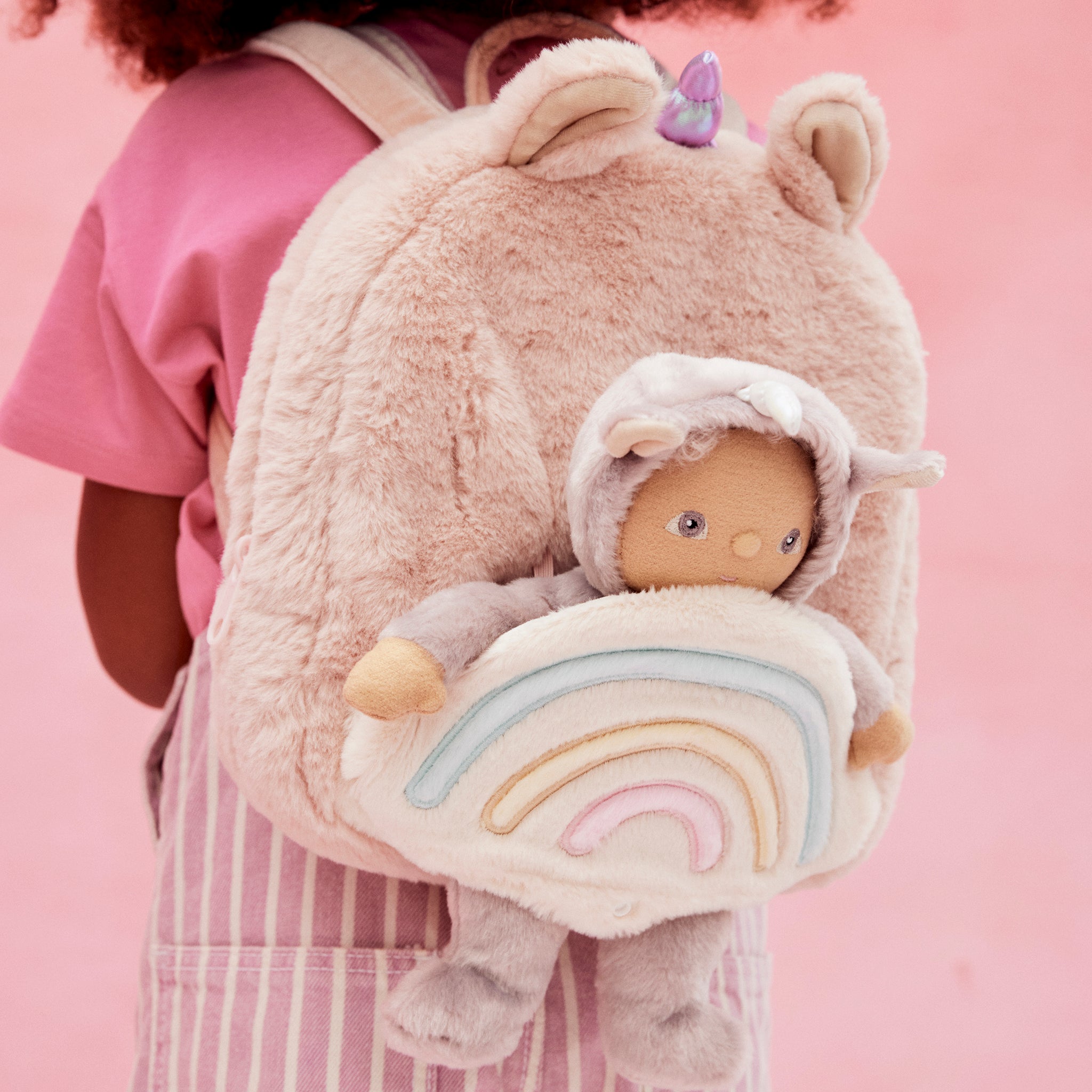 olli ella hopalong unicorn backpack - pink