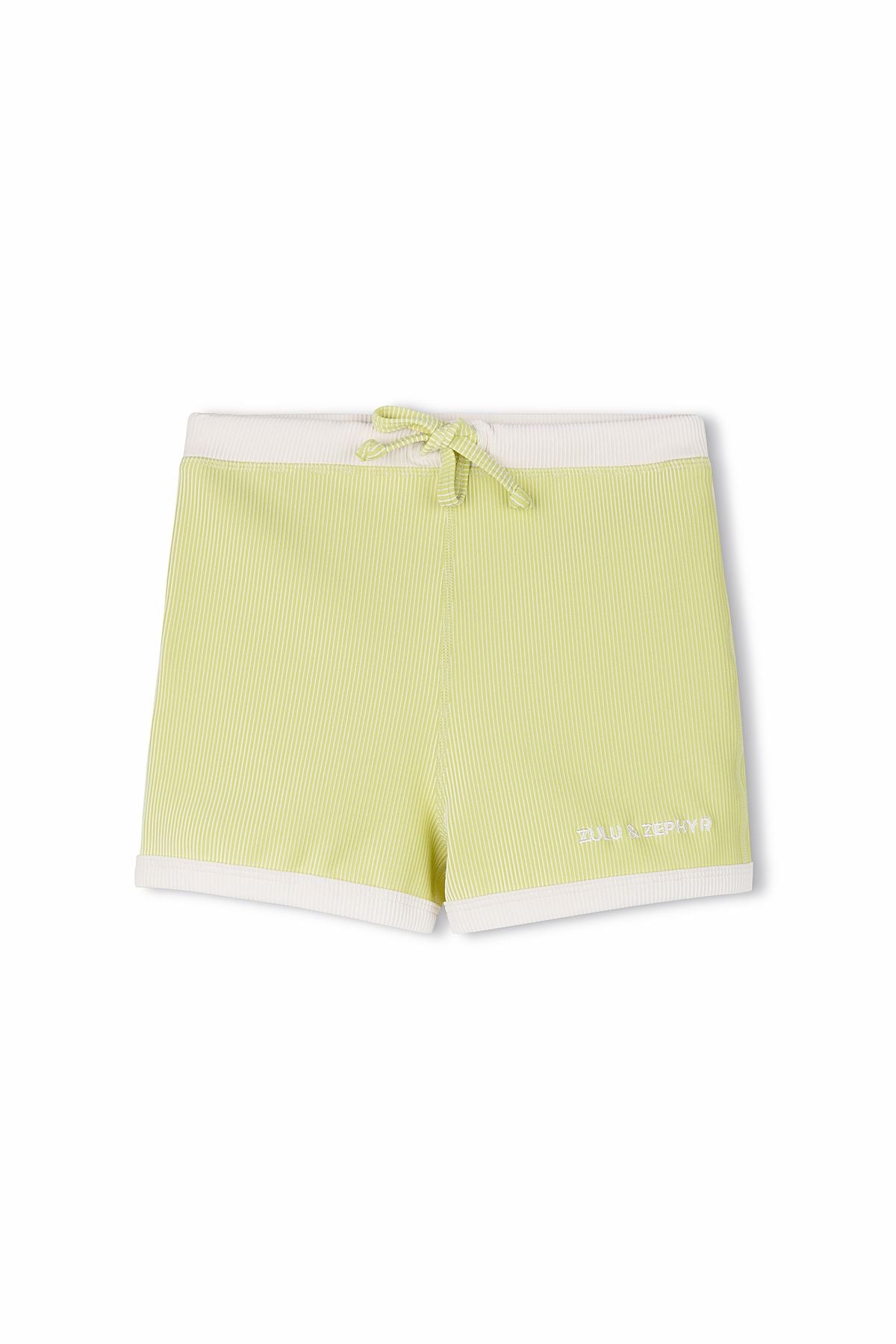 zulu & zephyr mini stripe rib surf short - citrus