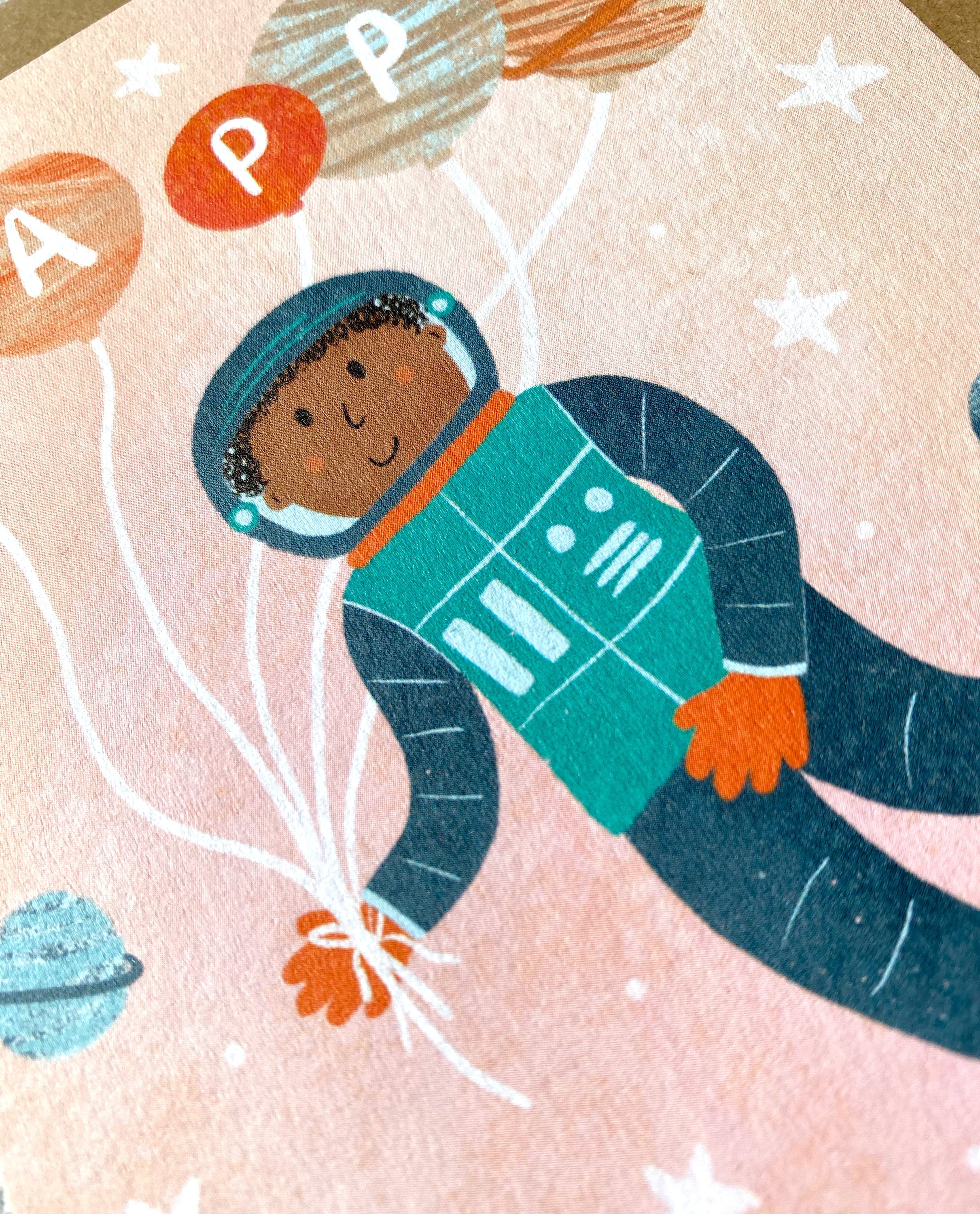 lauren sissons birthday card - space astronaut