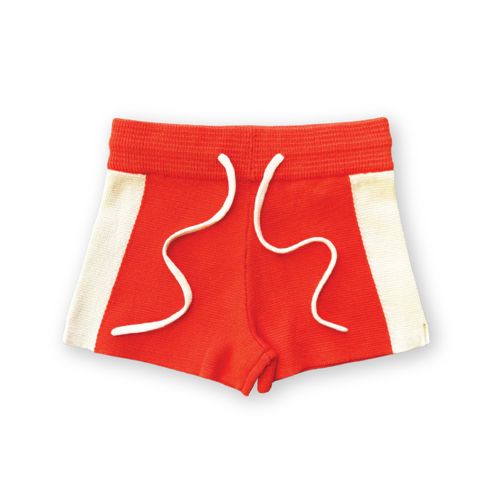 grown milano knitted shorts - rosso